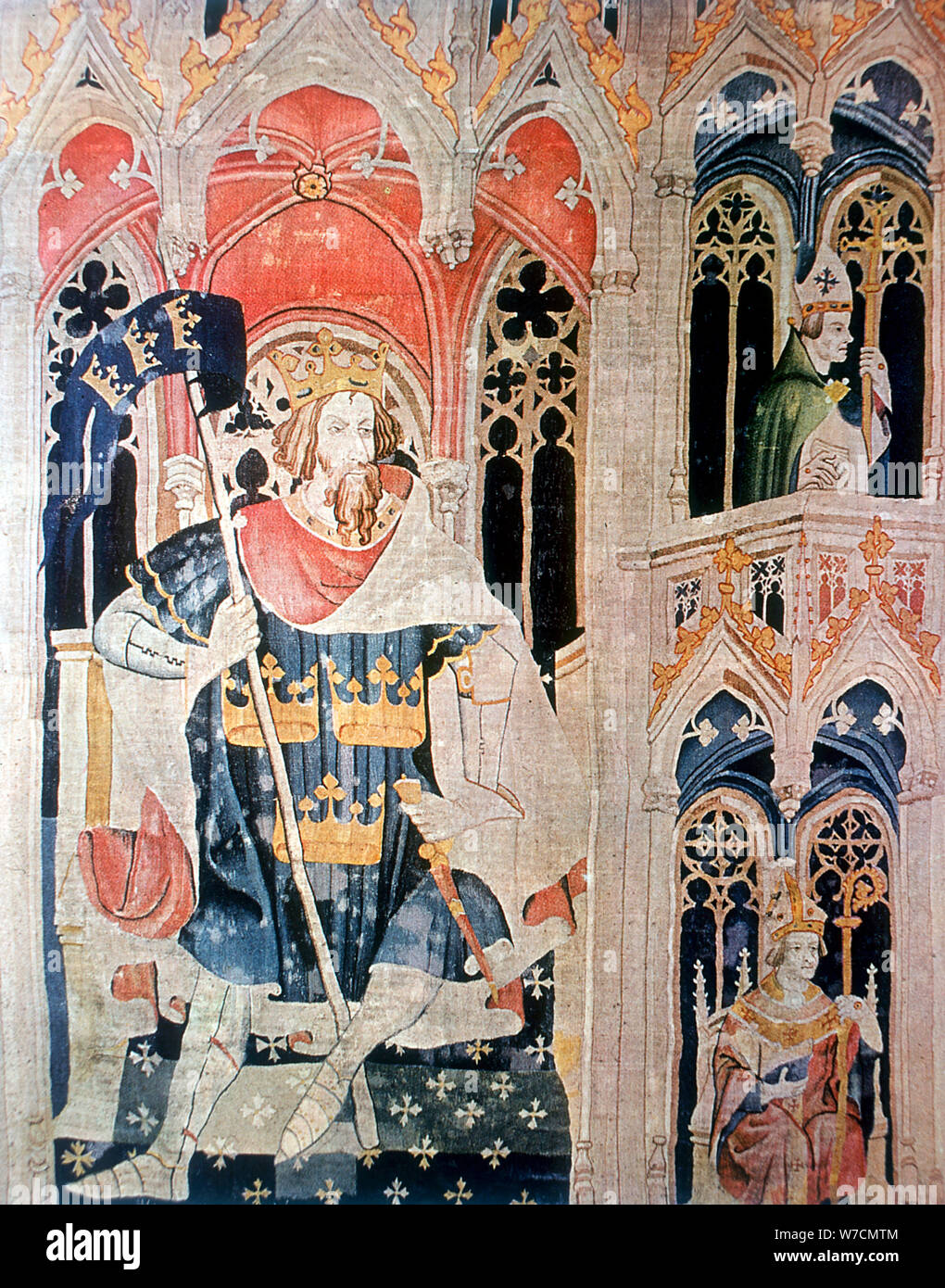 Arthur, 6th century semi-legendary Christian king of the Britons, late 14th century. Artist: Unknown Stock Photo
