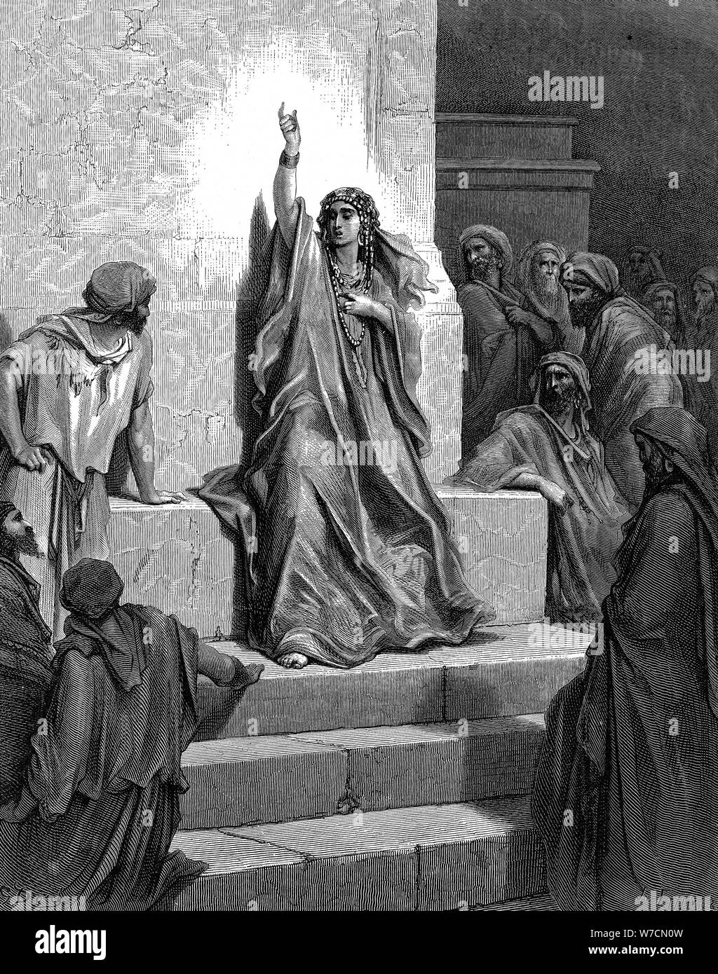 Deborah, Hebrew prophetess and judge, 1866. Artist: Gustave Doré Stock Photo