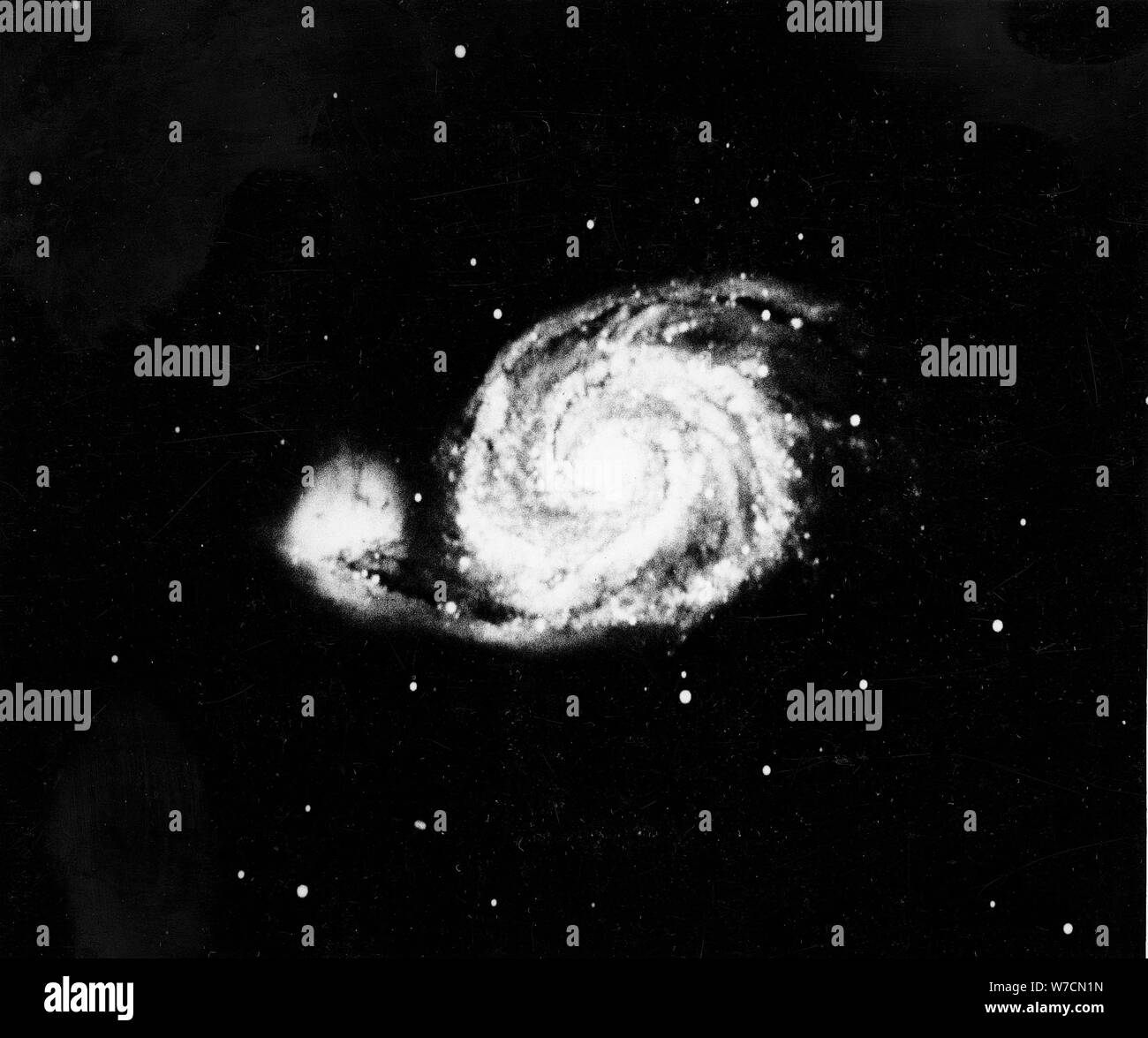 Spiral galaxy (M 51) in Canes Venatici, 1910. Artist: Unknown Stock Photo