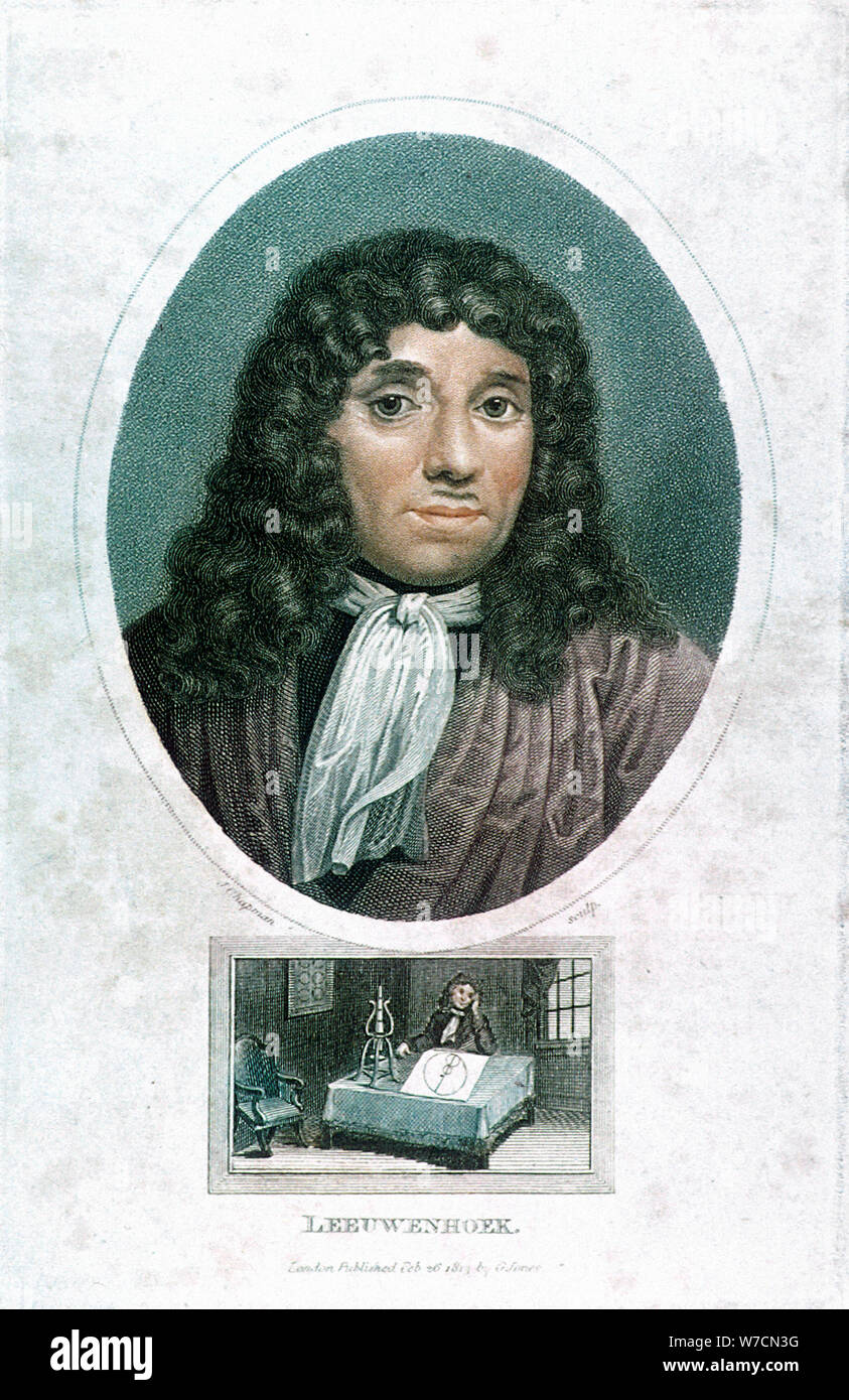 Anton van Leeuwenhoek (1632-1723), Dutch microscopist, c1810. Artist: John Chapman Stock Photo