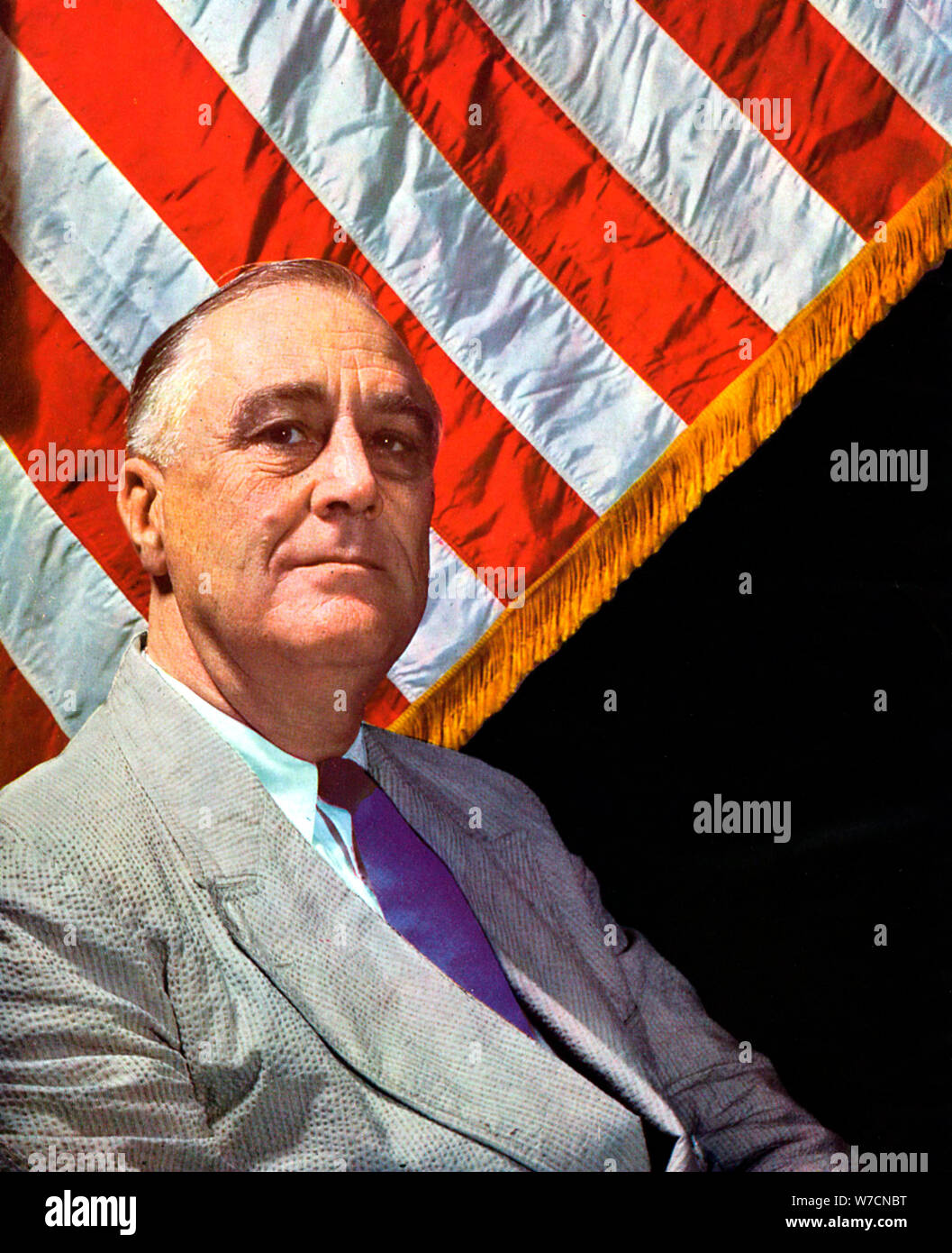 Franklin Delano Roosevelt (1882-1945), 32nd President of the USA 1932-1945, c1943. Artist: Unknown Stock Photo