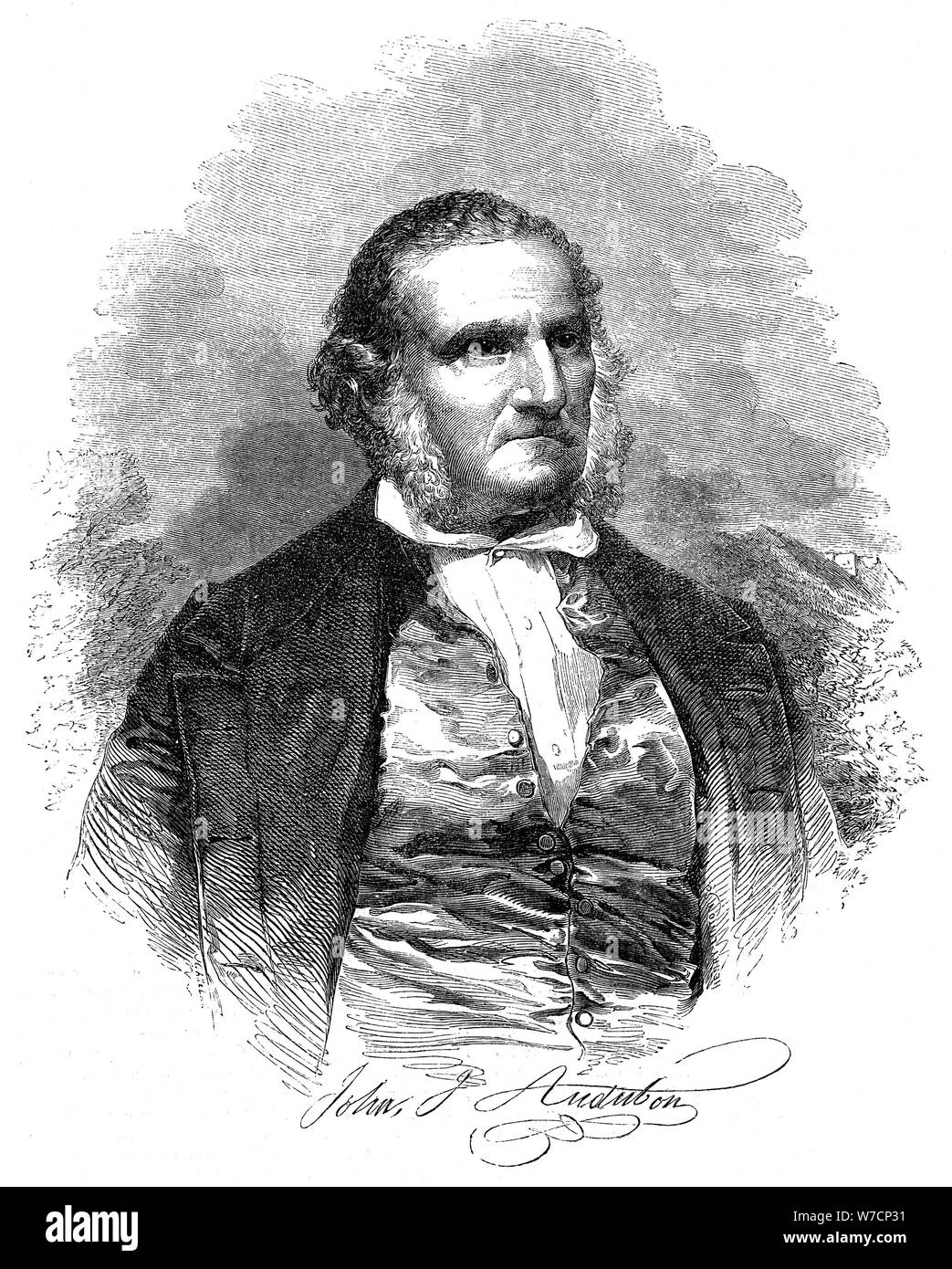 John James Audobon (1780-1851), American ornithologist and artist, 1852. Artist: Unknown Stock Photo