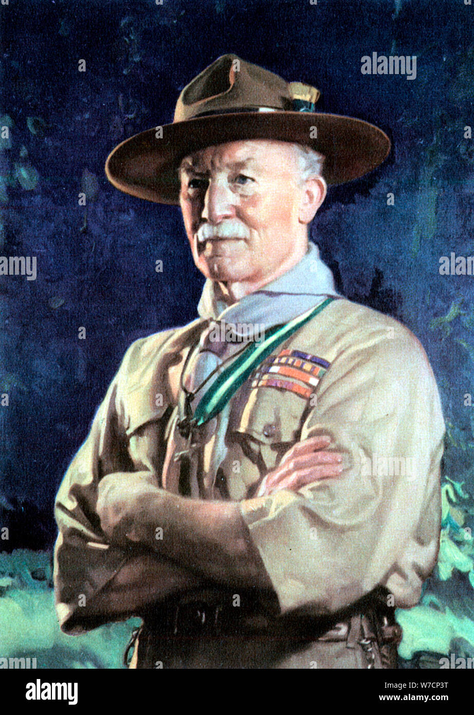 Robert Stephenson Smyth Baden-Powell, lst Viscount Baden-Powell, English soldier. Artist: Unknown Stock Photo