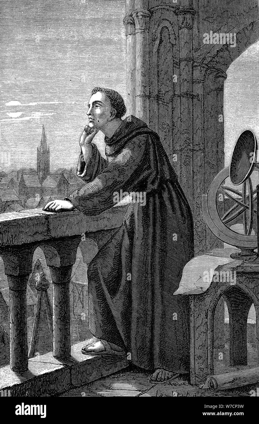 Roger Bacon, English experimental scientist, philosopher and Franciscan friar, 1867. Artist: Unknown Stock Photo