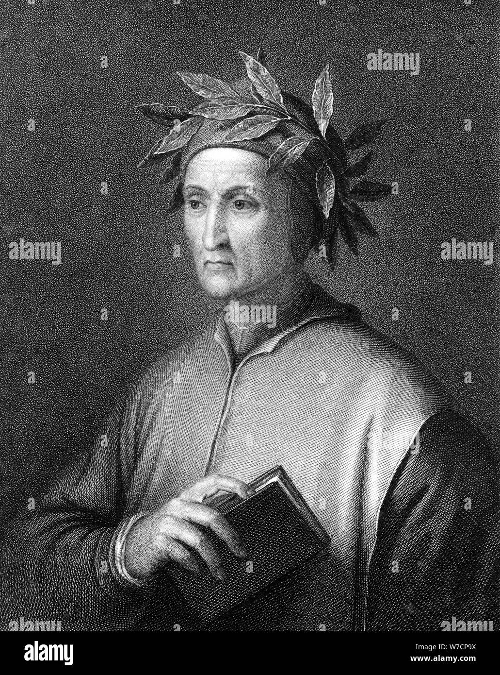 Dante Alighieri (1265-1321), Italian poet. Artist: Unknown Stock Photo