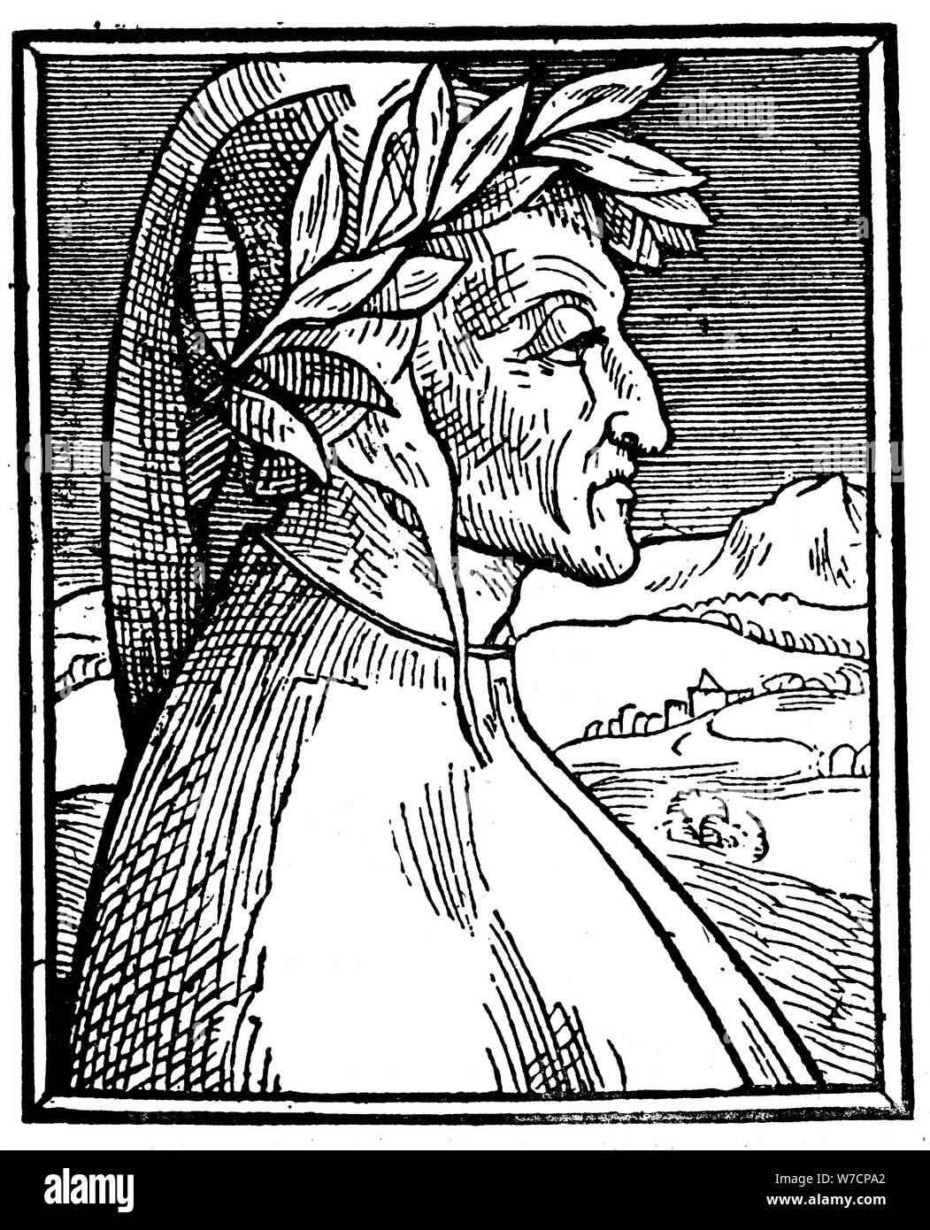 Dante Alighieri (1265-1321), Italian poet, 1521. Artist: Unknown Stock Photo
