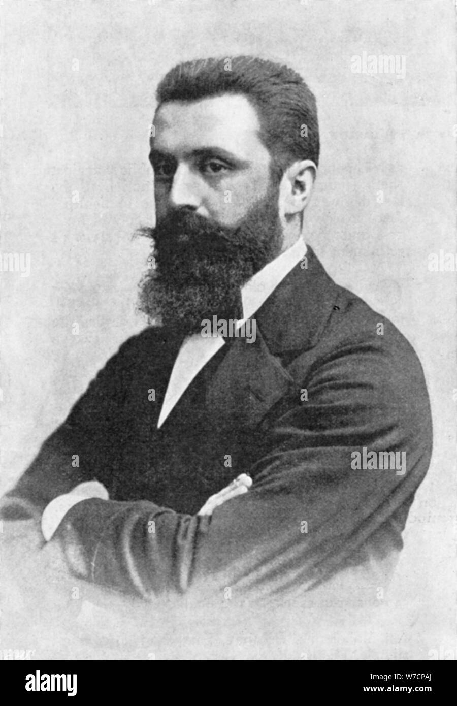 Theodor Herzl (1860-1904), Zionist leader. Artist: Unknown Stock Photo