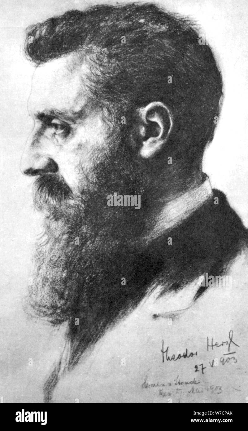 Theodor Herzl (1860-1904), Zionist leader, 1903. Artist: Unknown Stock Photo
