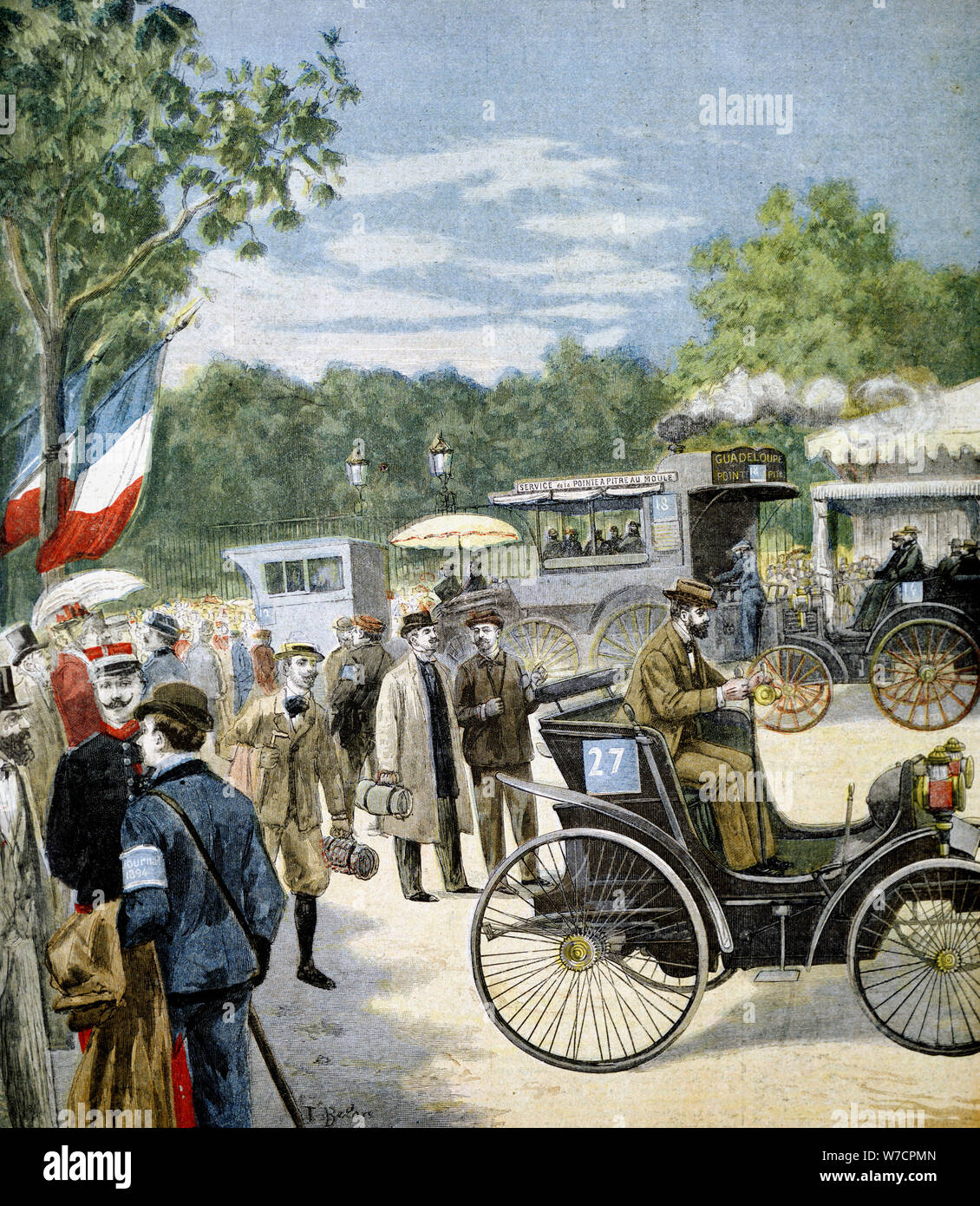Automobile reliability trial between Paris and Rouen, sponsored by Le Petit Journal, 1894. Artist: Unknown Stock Photo