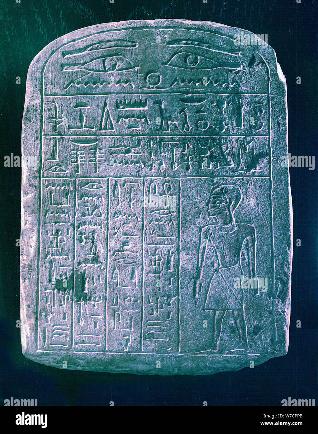 Votive stele dedicated by his brother to a man from Ermant, near Thebes, Ancient Egypt. Artist: Unknown Stock Photo