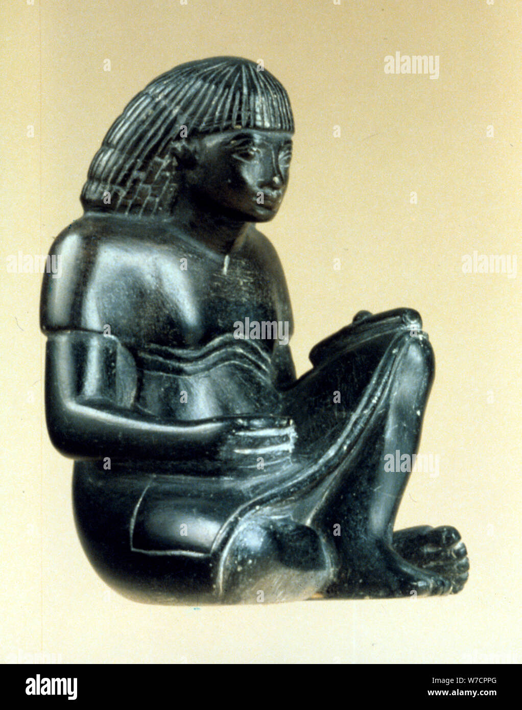 Model of a seated scribe, Ancient Egyptian, 18th Dynasty, 1550-1293 BC. Artist: Unknown Stock Photo