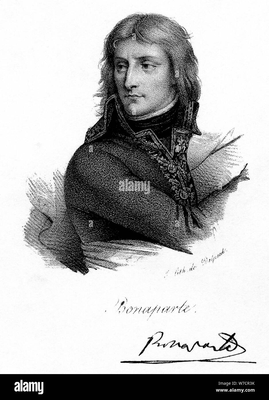 Napoleon Bonaparte as a young man, c 1790s, (c1830).  Artist: Delpech Stock Photo