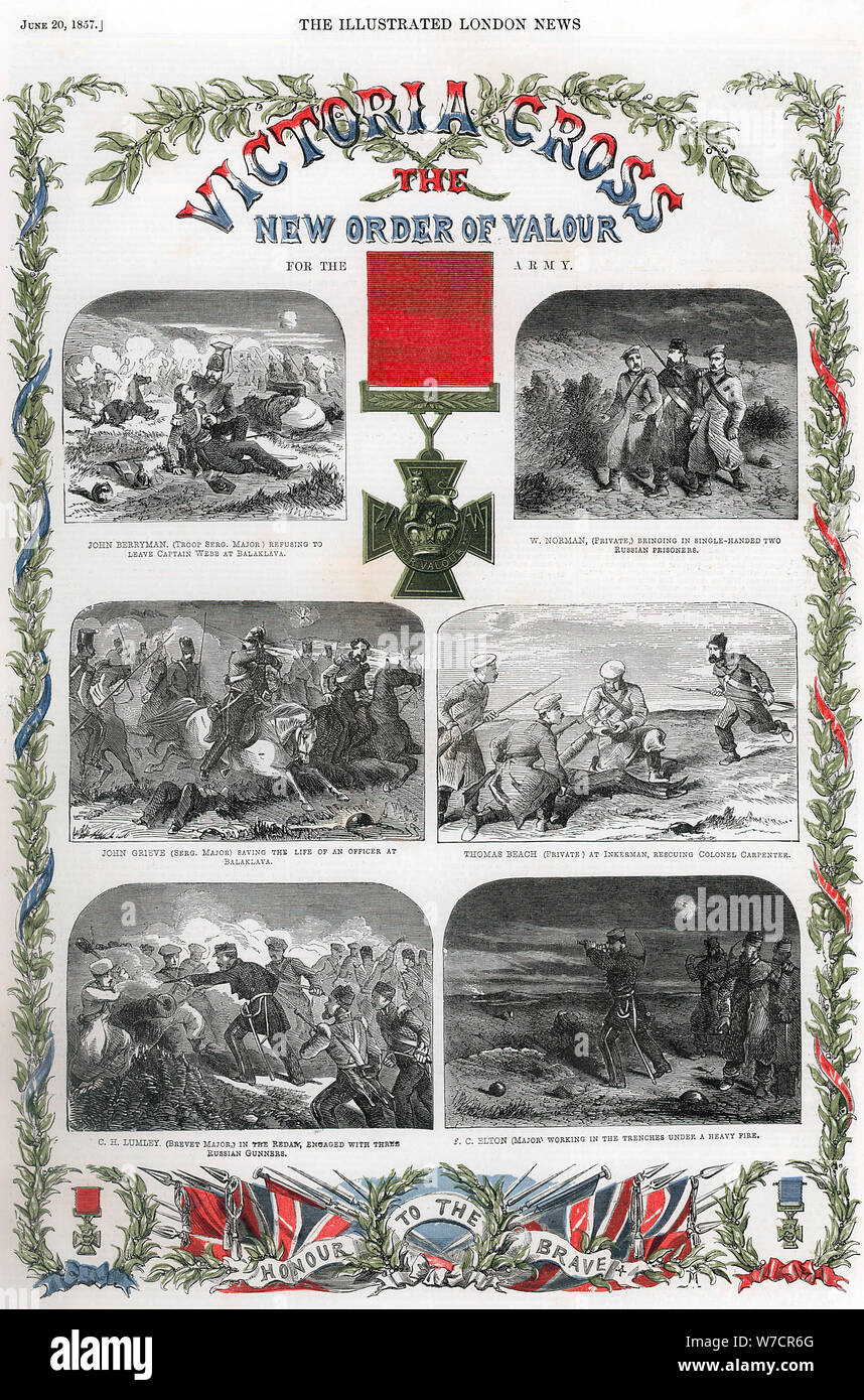 Victoria Cross, British award for gallantry, 1857. Artist: Unknown Stock Photo