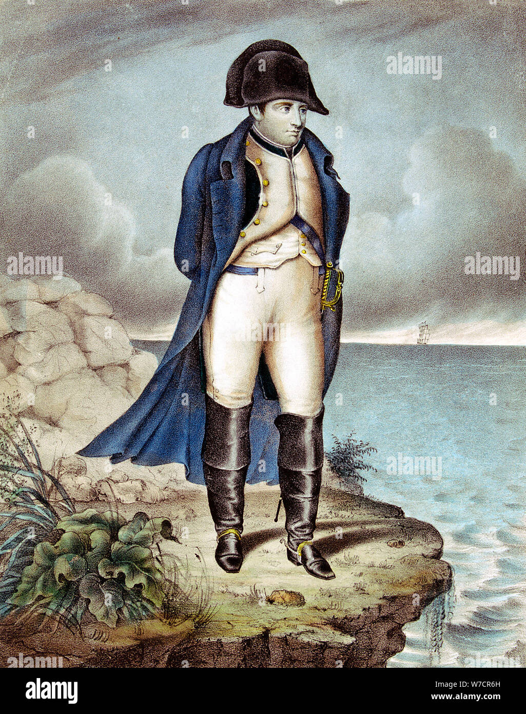 Napoleon I, Emperor of France, in exile. Artist: Unknown Stock Photo