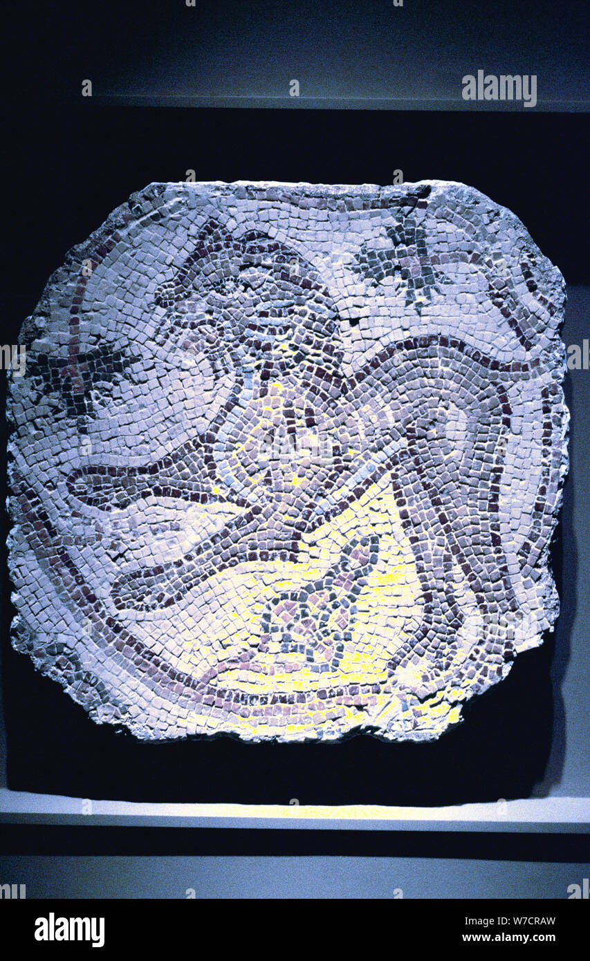 Roman mosaic of a lion. Artist: Unknown Stock Photo