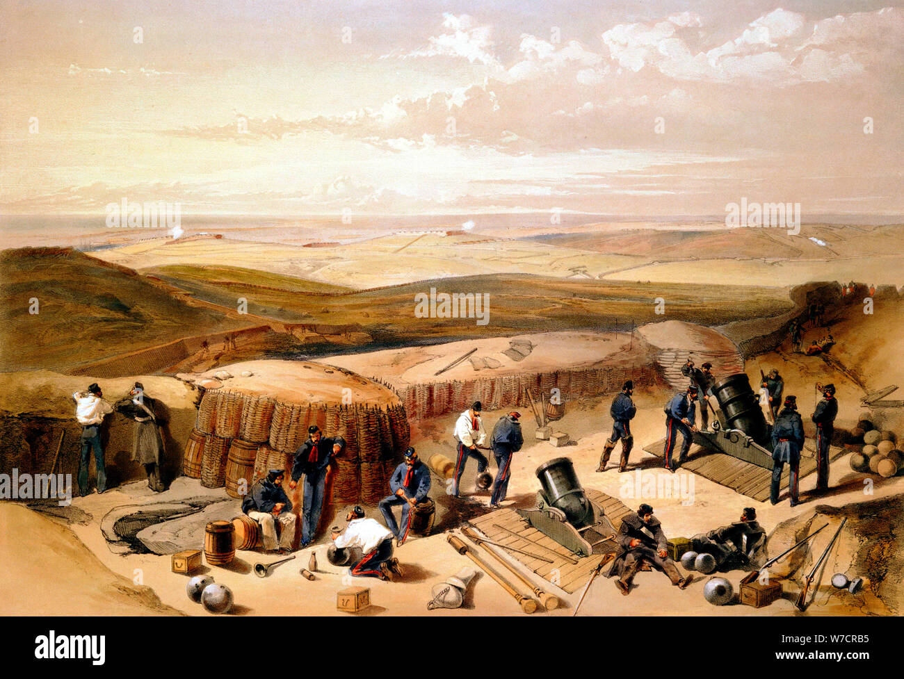 'The New Works at the Siege of Sebastapol...', Crimean War, 1853-1856. Artist: William Simpson Stock Photo