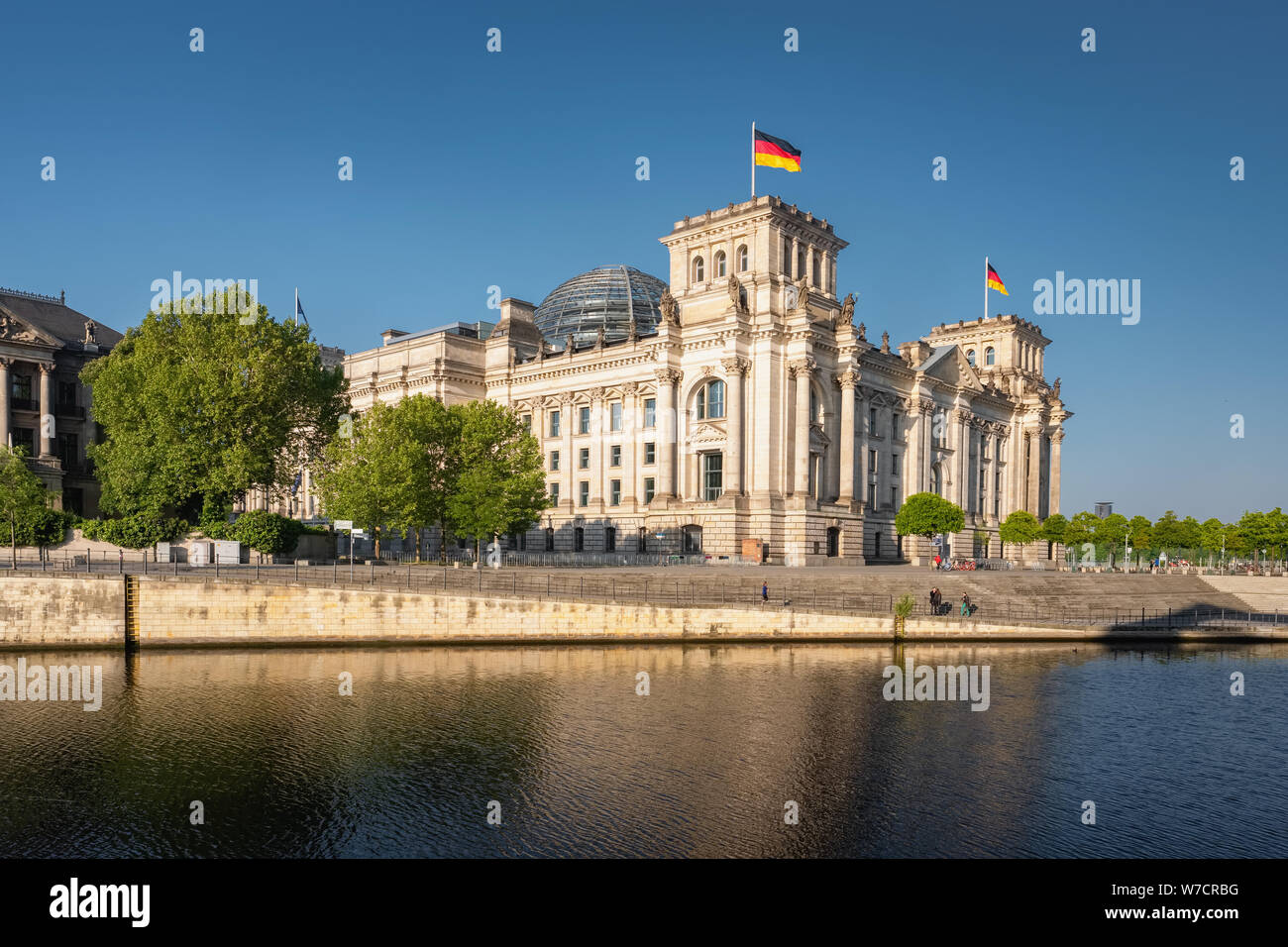 Reichstag building german government and river Spree in Berlin Stock Photo