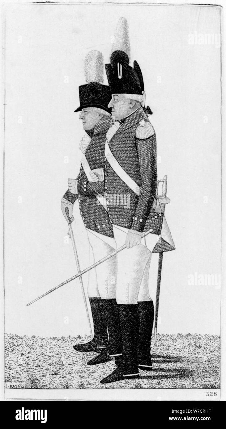 Clive of India and Major Skey, 1798. Artist: John Kay Stock Photo