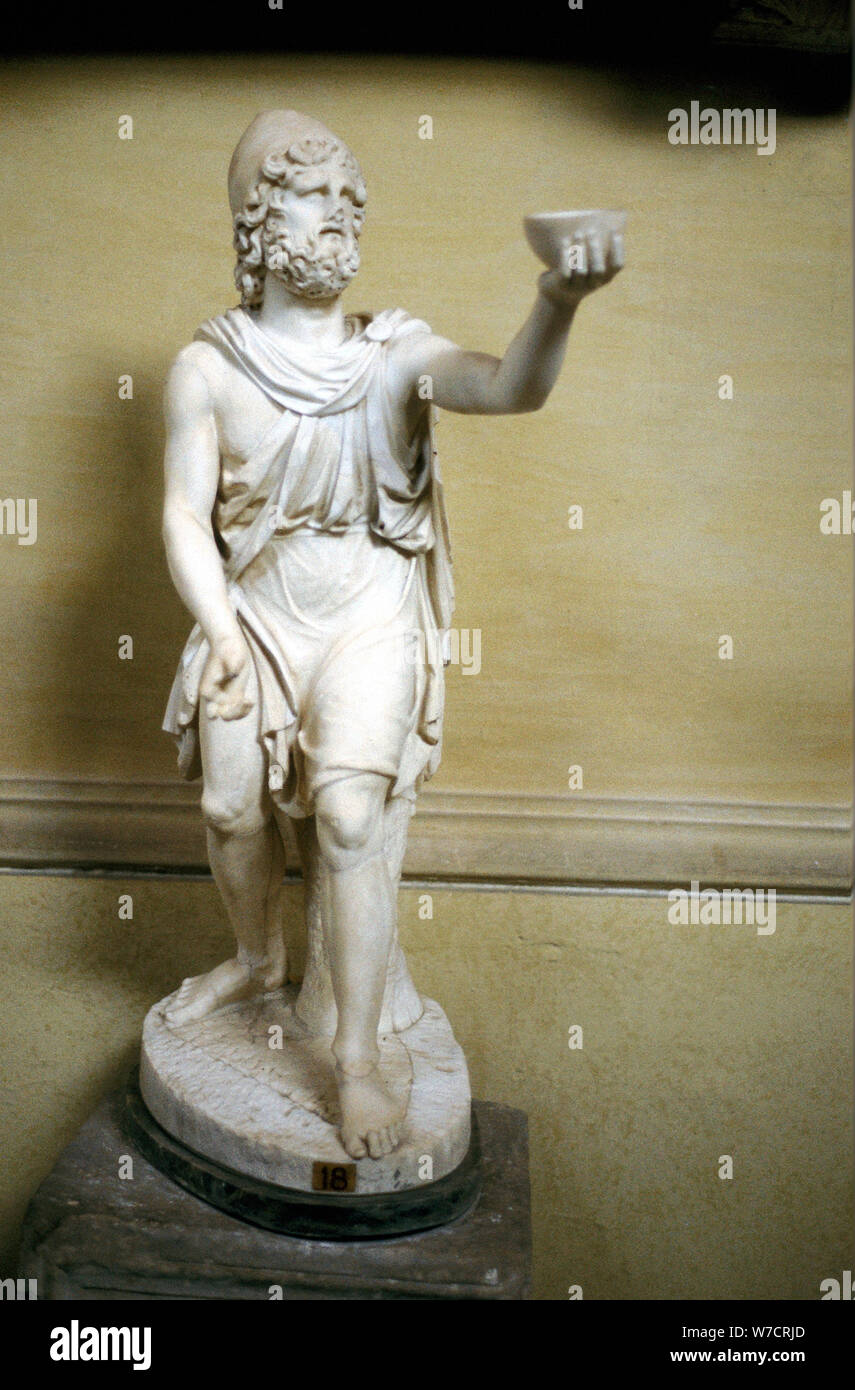 Statue of Odysseus, hero of Homer's epic poem The Odyssey. Artist: Unknown Stock Photo