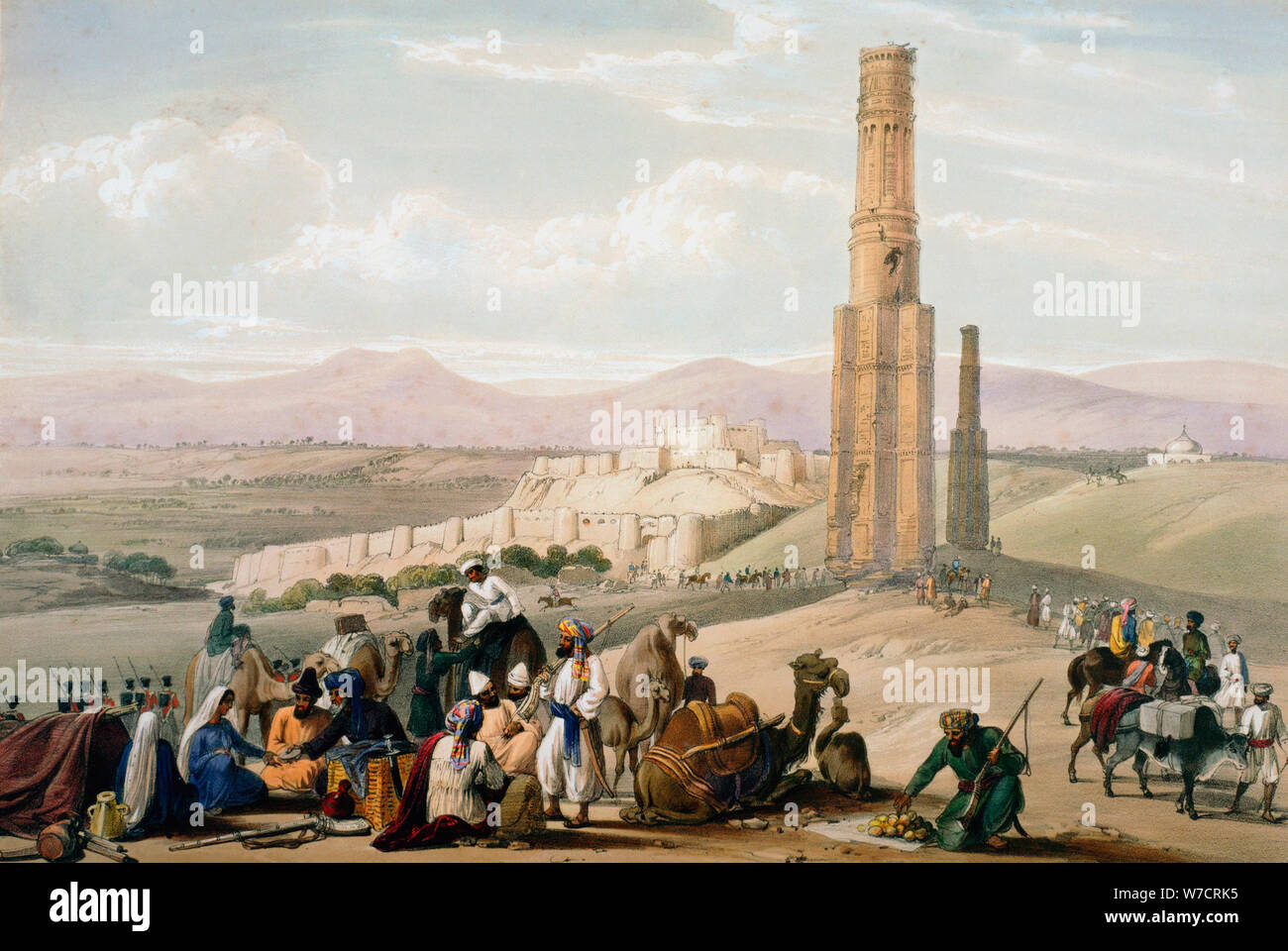 Fortress and citadel of Ghanzi, First Anglo-Afghan War, 1838-1842 (c1850).. Artist: James Atkinson Stock Photo