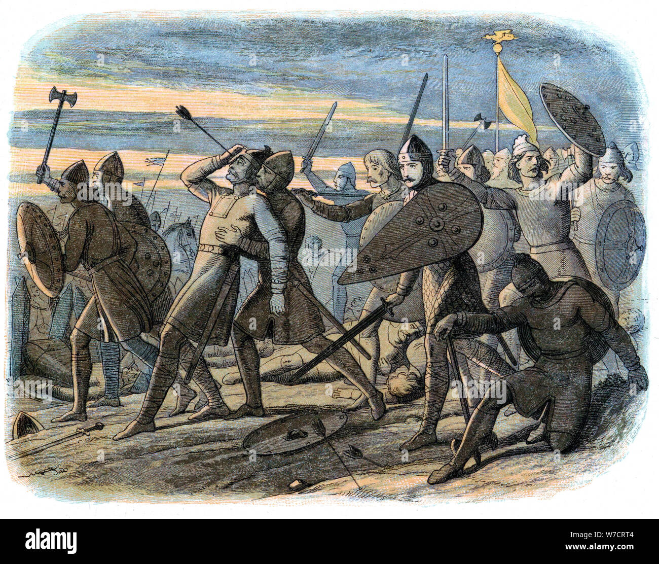 Death of King Harold, Battle of Hastings, 1066 (1864). Artist: James William Edmund Doyle Stock Photo