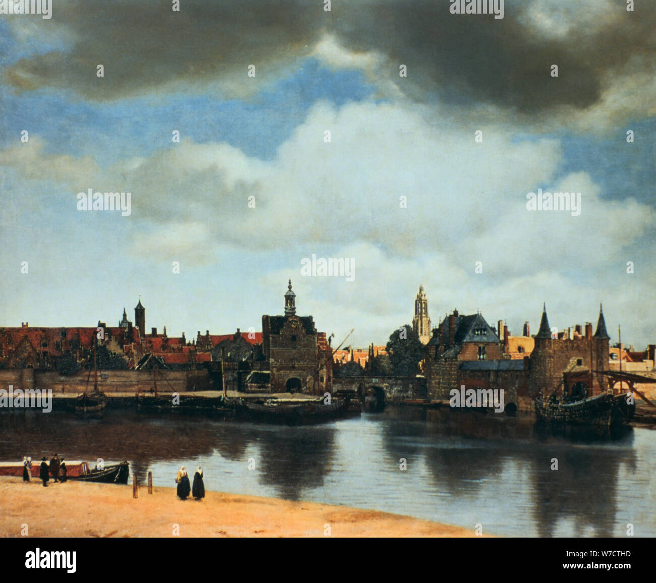 'View of Delft, Netherlands, after the fire', c1658.  Artist: Jan Vermeer Stock Photo