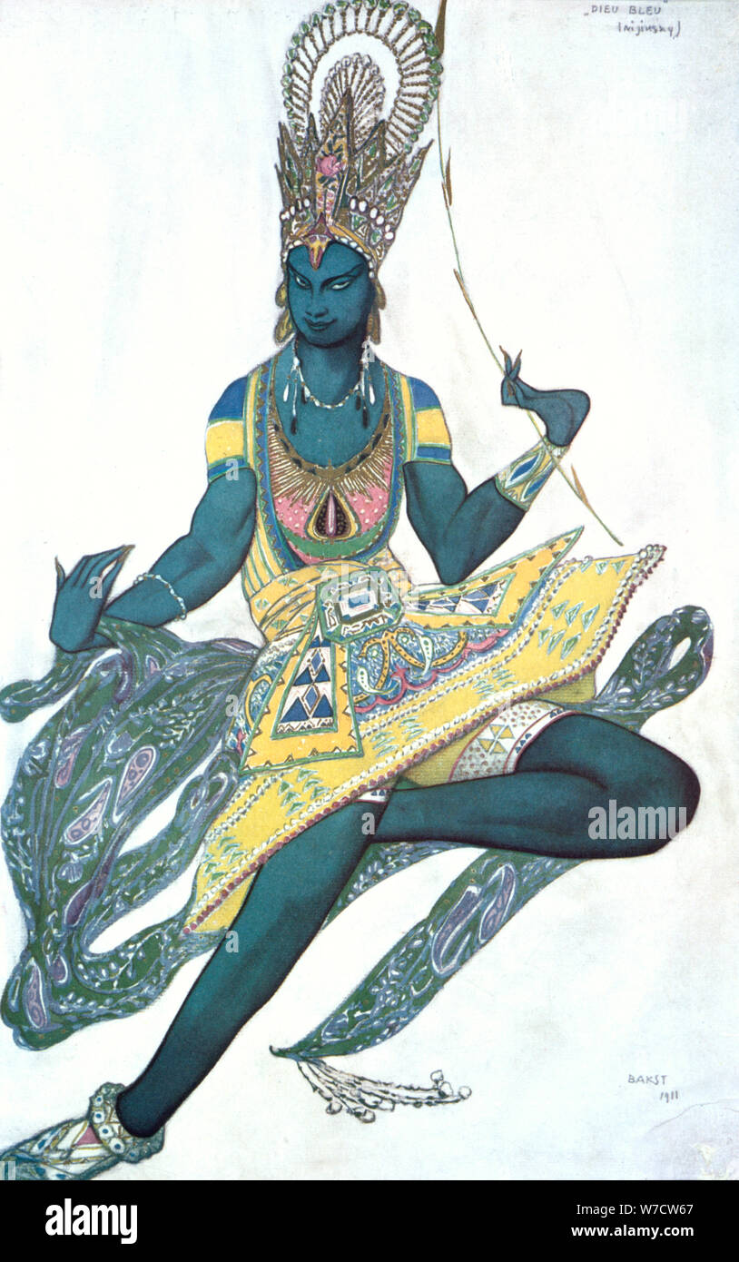 'Le Dieu Bleu' ('The Blue God'), ballet costume design, 1911. Artist: Leon Bakst Stock Photo