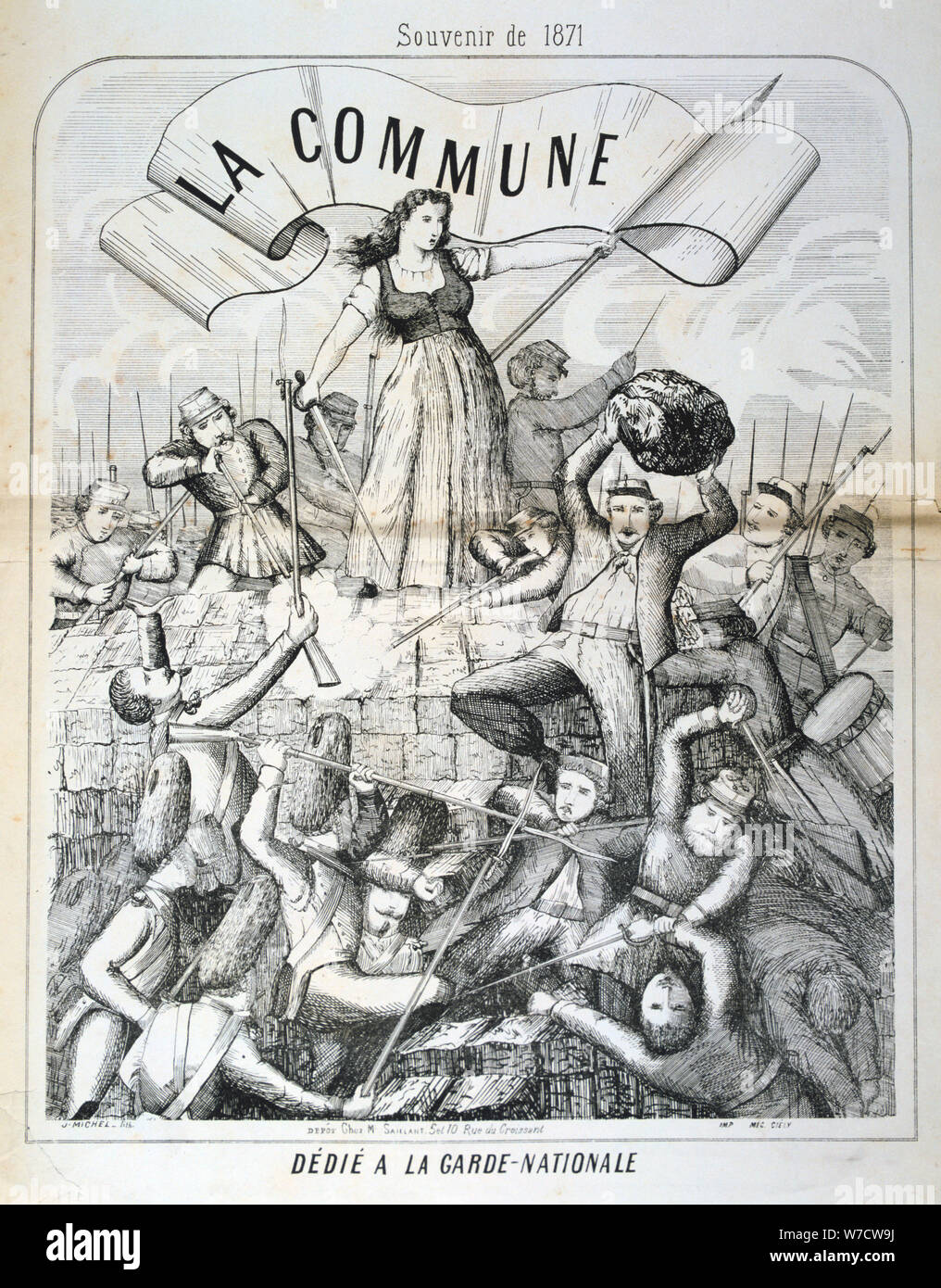 Cartoon dedicated to the National Guard, Paris Commune, 1871. Artist