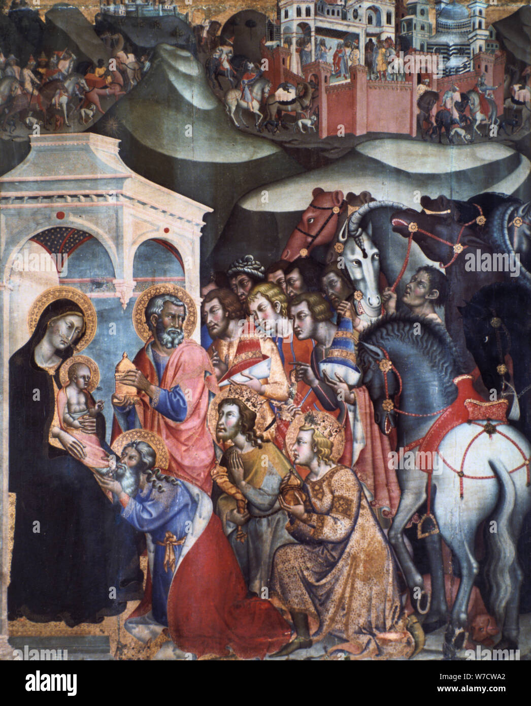 Adoration of the Magi, 1380s. Artist: Bartolo di Fredi Stock Photo