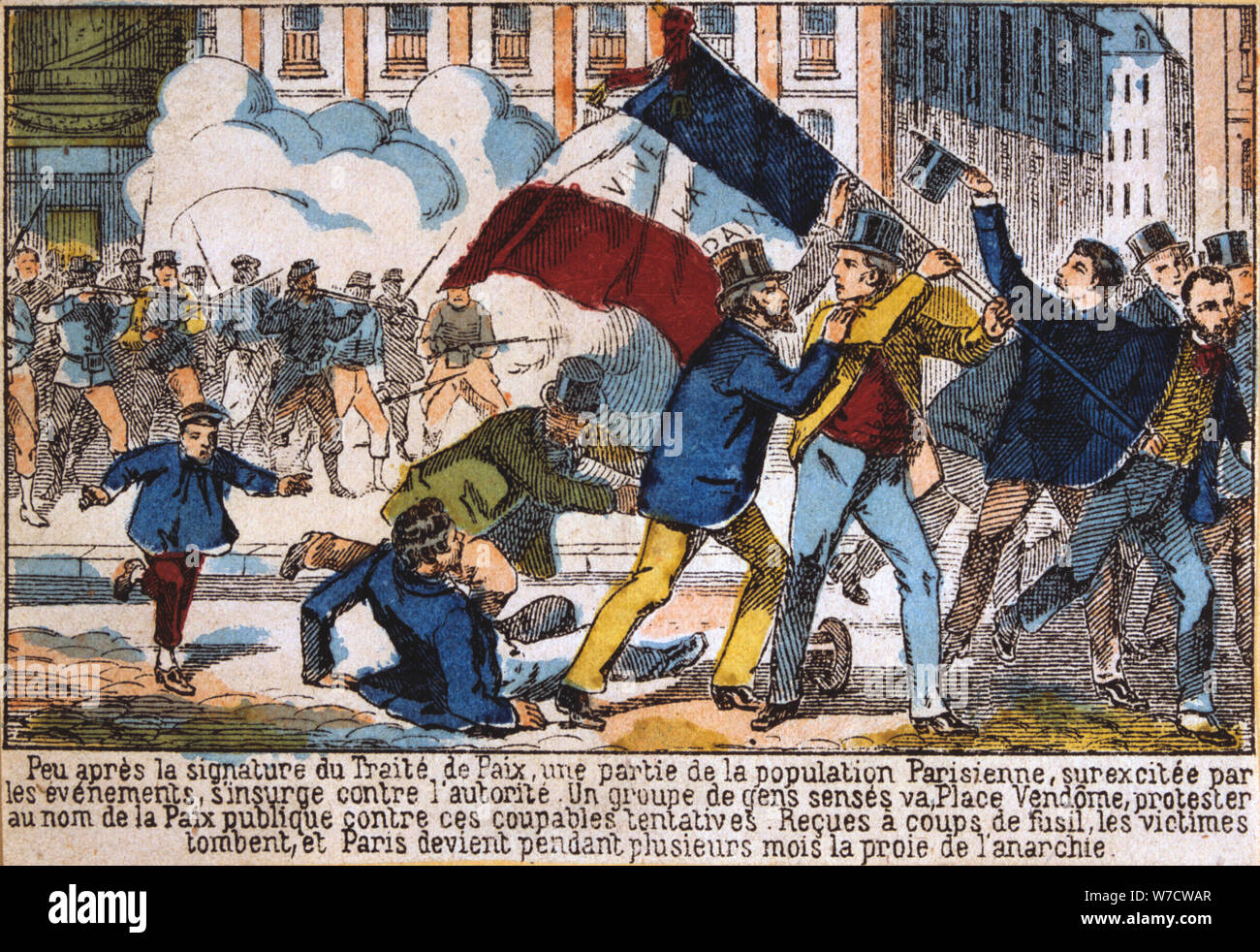 Uprising leading to the establishment of the Paris Commune, 1871. Artist: Anon Stock Photo - Alamy