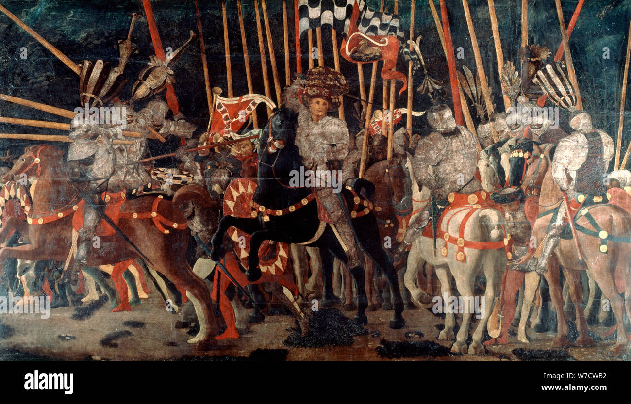 'The Battle of San Romano', 1432 (c1435-1440). Artist: Paolo Uccello Stock Photo