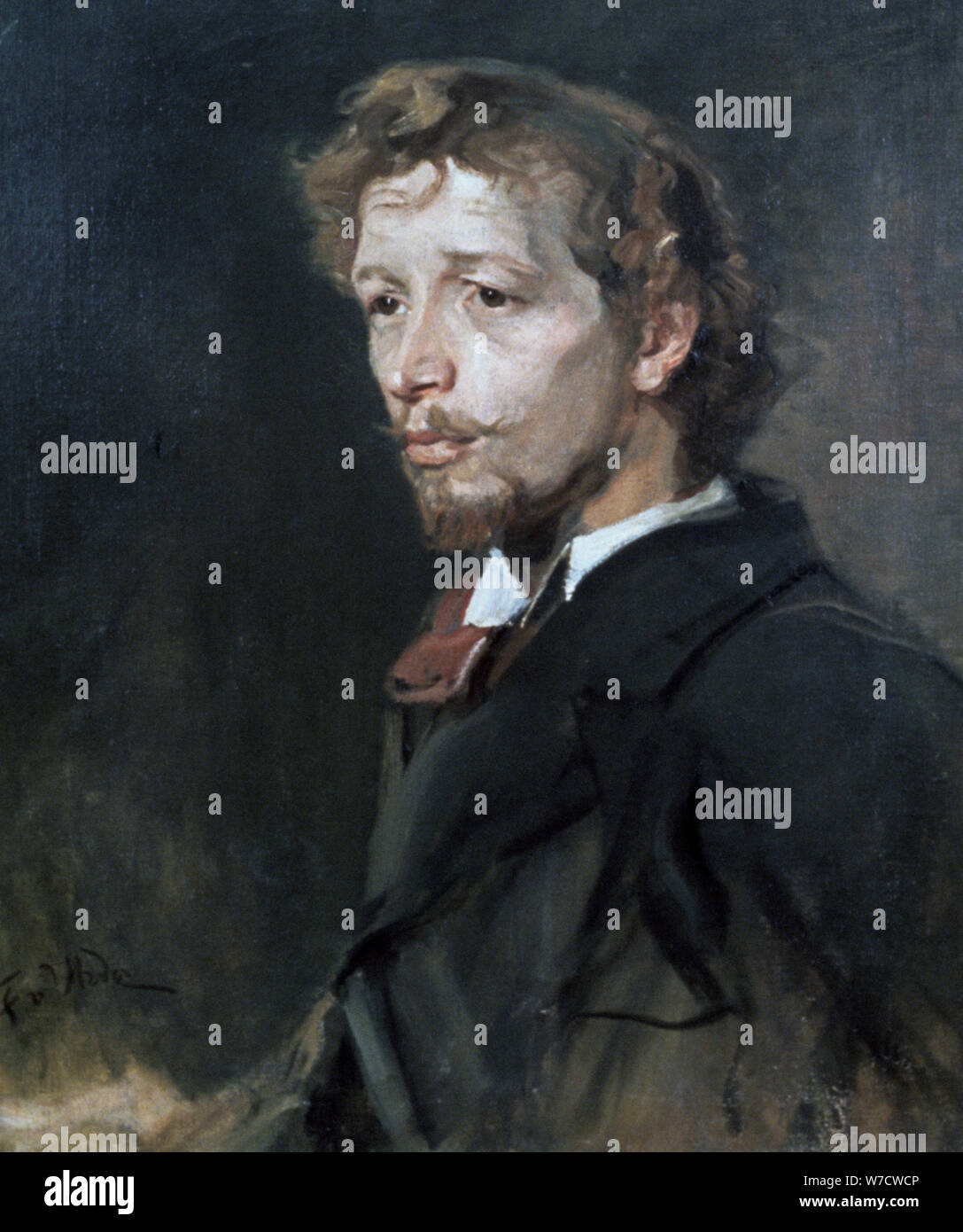 'Portrait of a Young Man', c1880. Artist: Fritz Karl Hermann von Uhde Stock Photo
