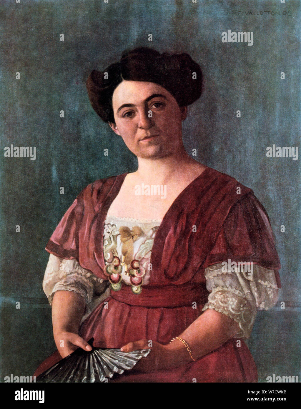 'Portrait of Mme Haasen,' 1908.  Artist: Félix Vallotton Stock Photo