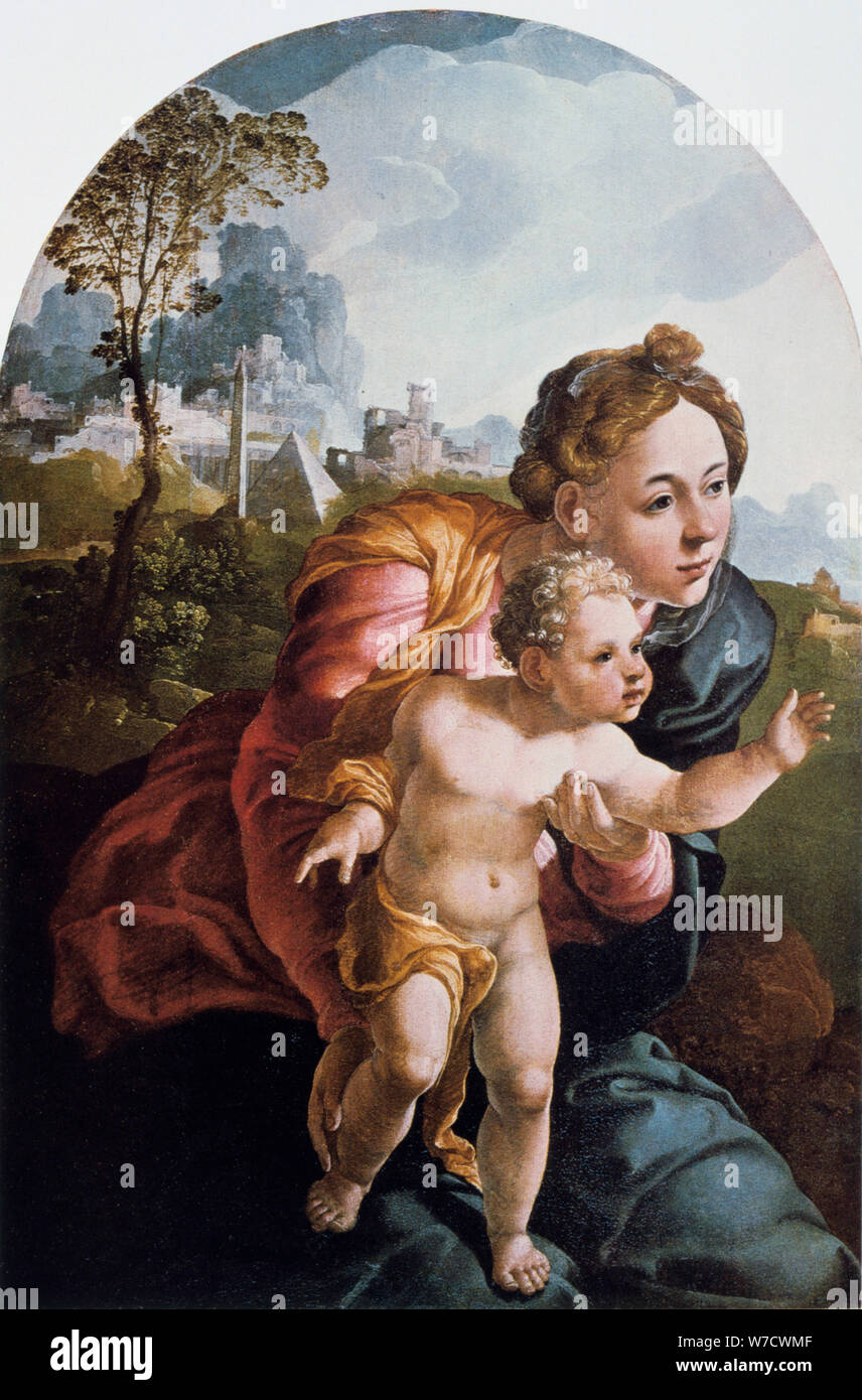 'The Virgin and Child', 16th century.  Artist: Jan van Scorel Stock Photo