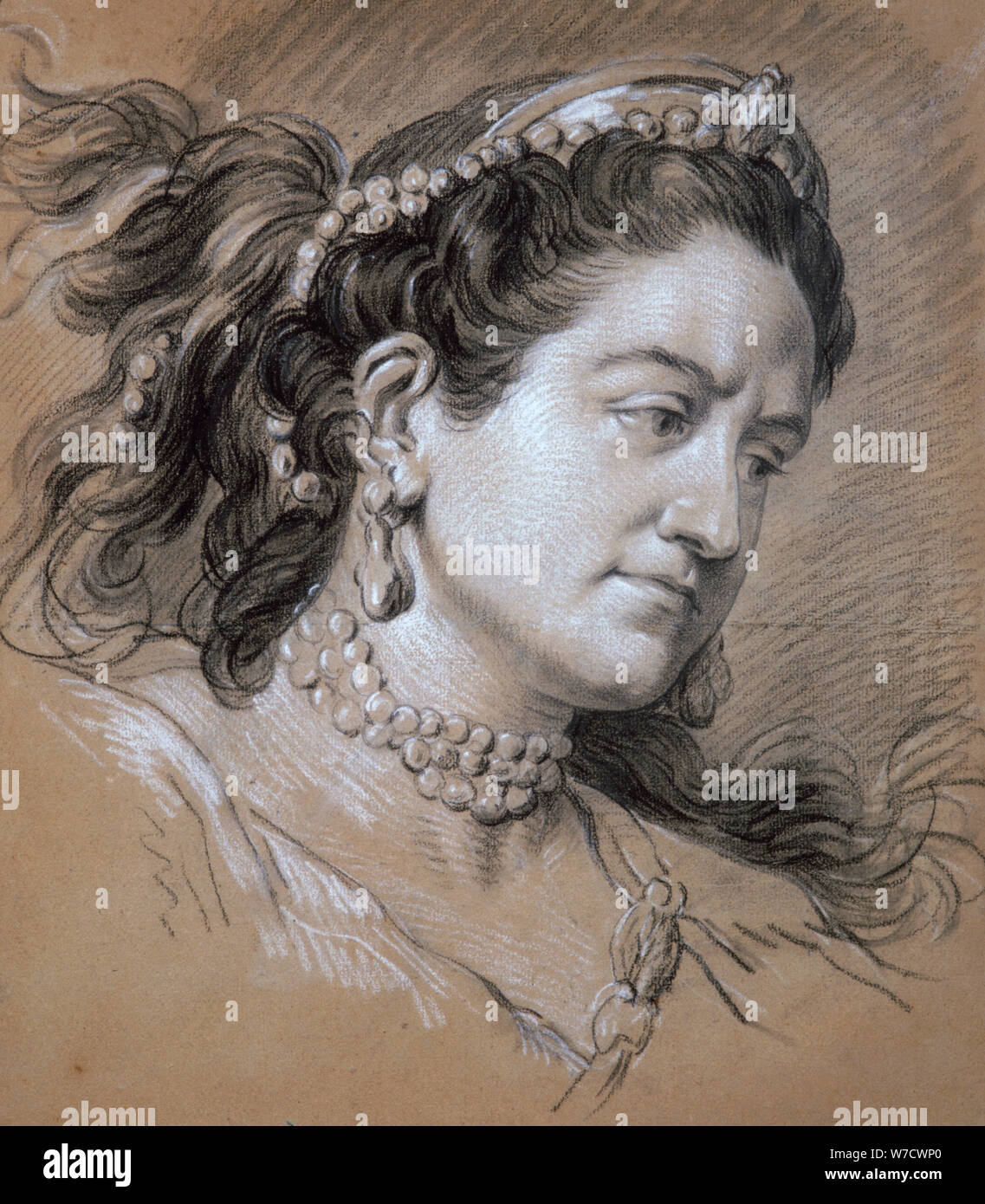 Portrait of a Woman', 18th century. Artist: Jean Baptiste van Loo Stock  Photo - Alamy