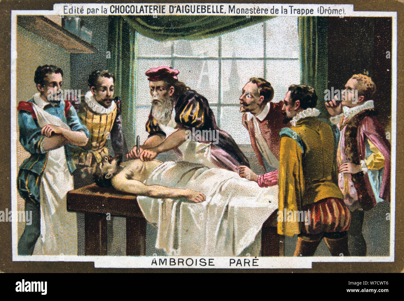 Ambroise Pare, 16th-century French military surgeon, (19th century). Artist: Unknown Stock Photo