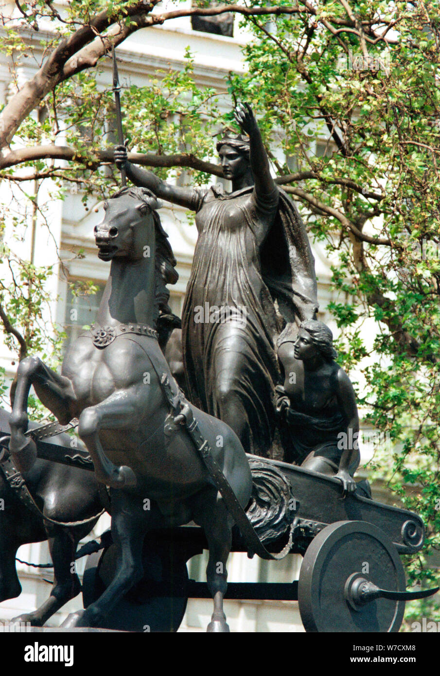Statue of Boudicca and her daughters in a chariot, Thames Embankment, London, 19th century Artist: Thomas Thornycroft Stock Photo