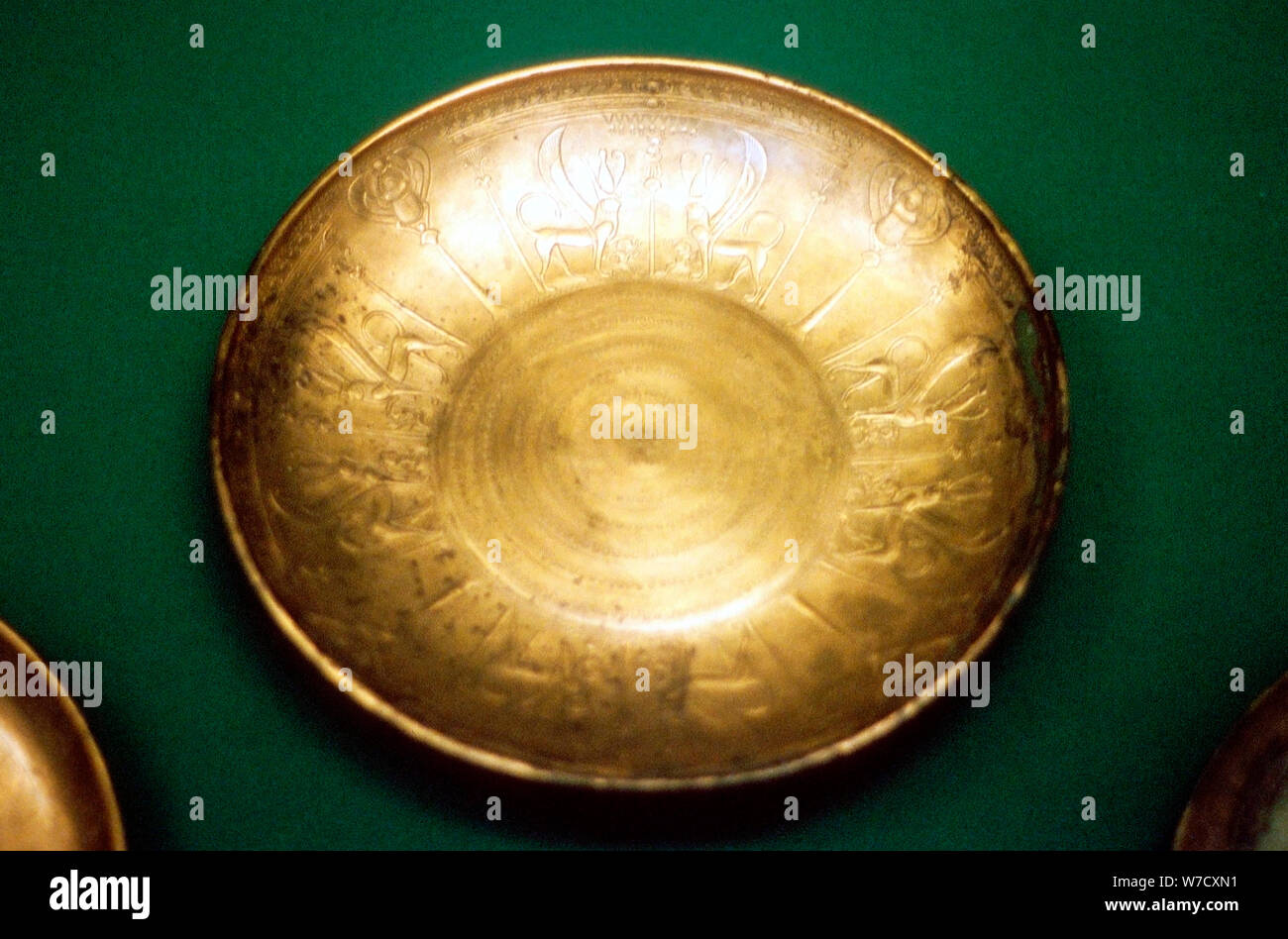 Phoenician bronze bowl from Nimrud, Assyria, 8th century BC. Artist: Unknown Stock Photo