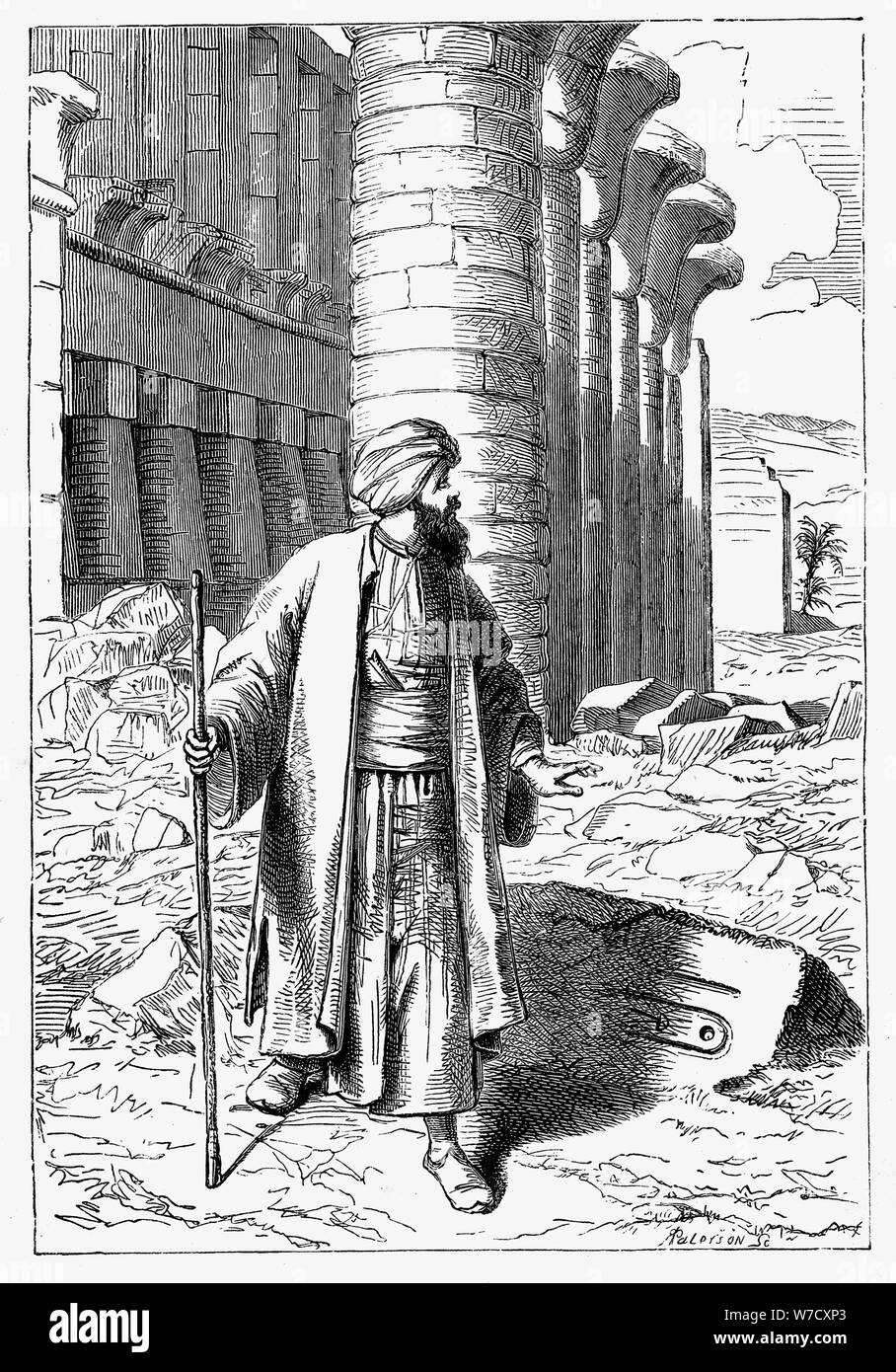 Giovanni Battista Belzoni, Italian explorer and antiquity seeker, c1860. Artist: Unknown Stock Photo