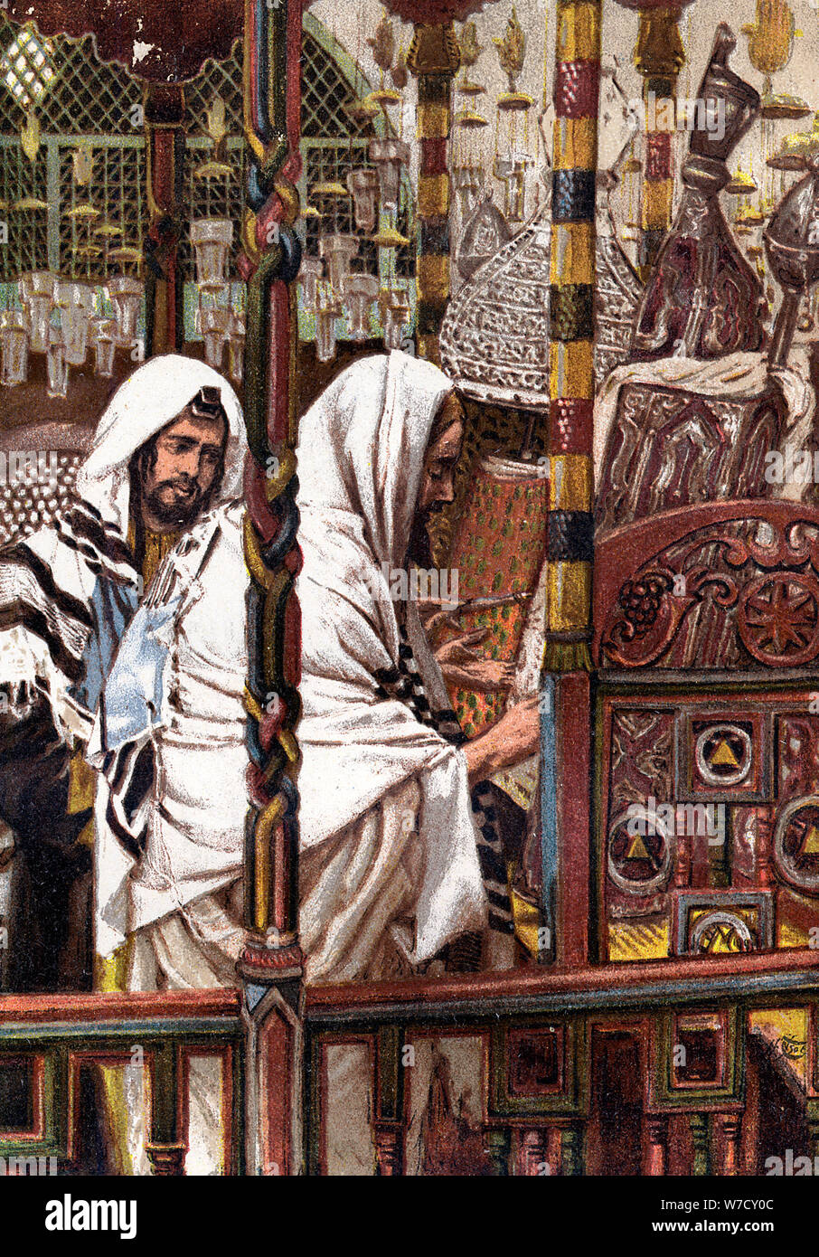 Jesus teaching in the Synagogue, c1897. Artist: James Tissot Stock Photo