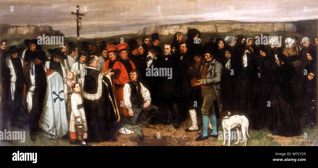 'The Funeral at Ornans', 1850. Artist: Gustave Courbet Stock Photo