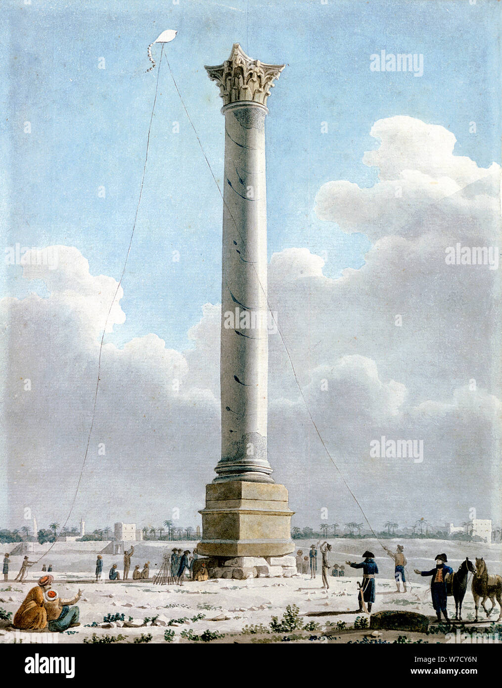'Pompey's Column, Alexandria 1798', 1798. Artist: Vivant Denon Stock Photo