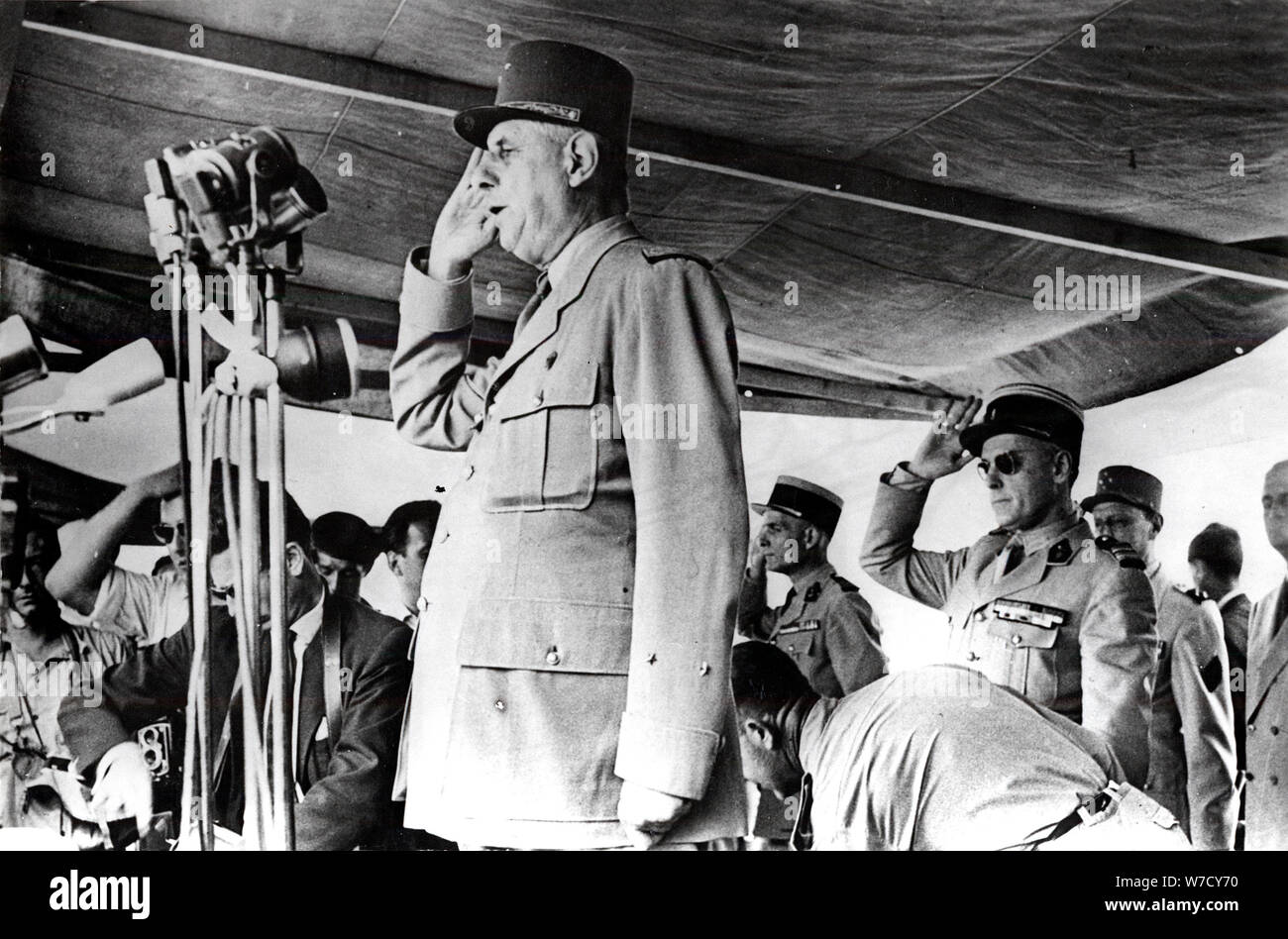 De Gaulle in Algeria, May 1958. Artist: Anon Stock Photo