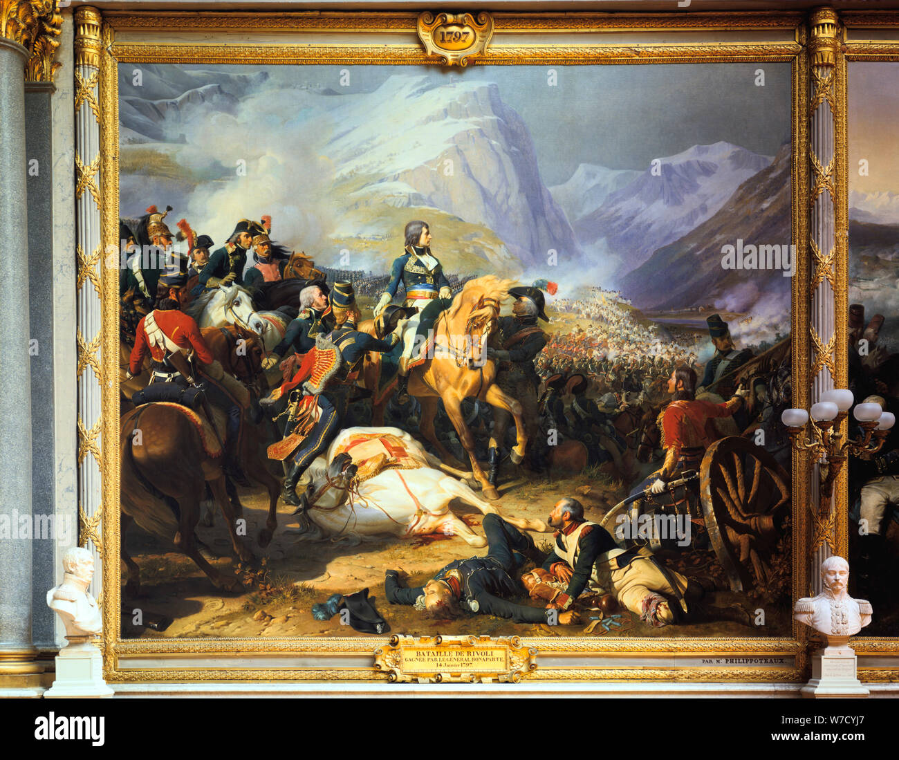 'Battle of Rivoli won by the Emperor Napoleon I', 14 January 1797, (c1835-1884). Artist: Felix Henri Emmanuel Philippoteaux Stock Photo