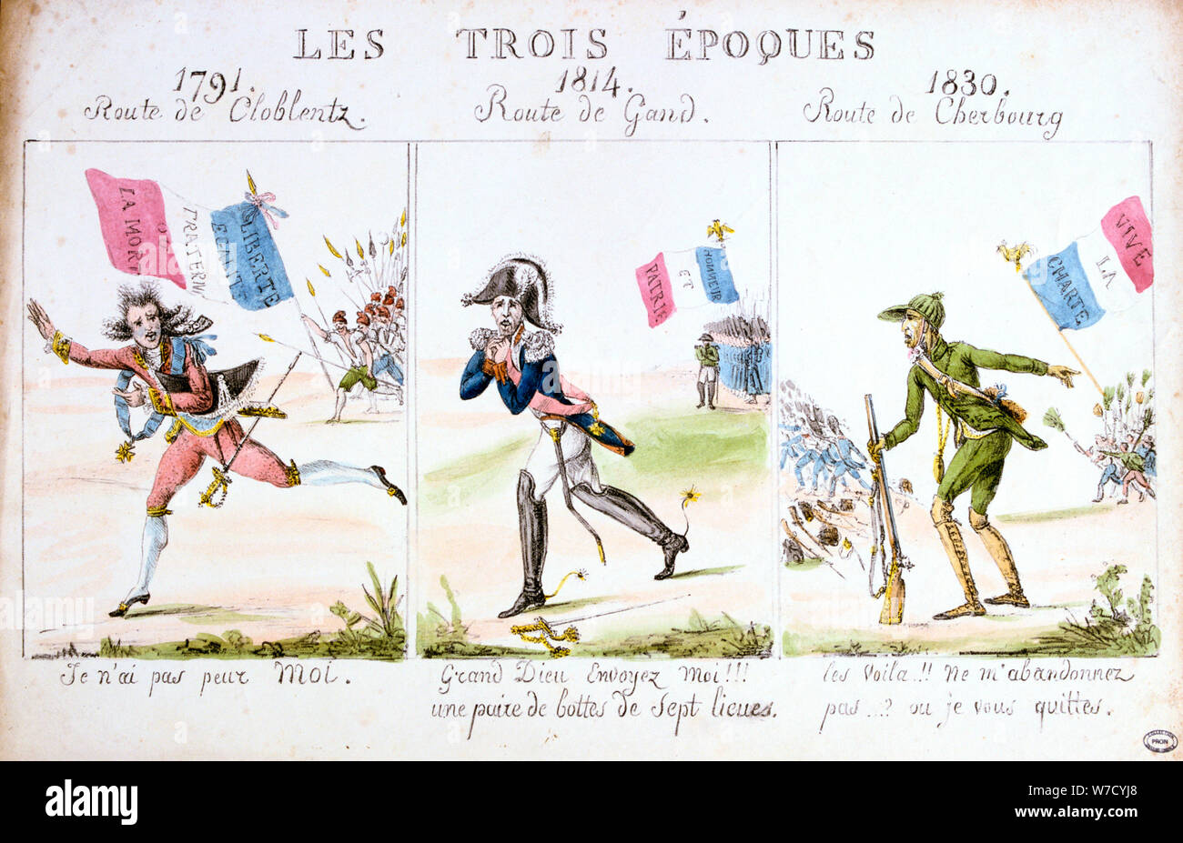 'Les Trois Epoques', Revolution of 1830, Paris. Artist: Unknown Stock Photo