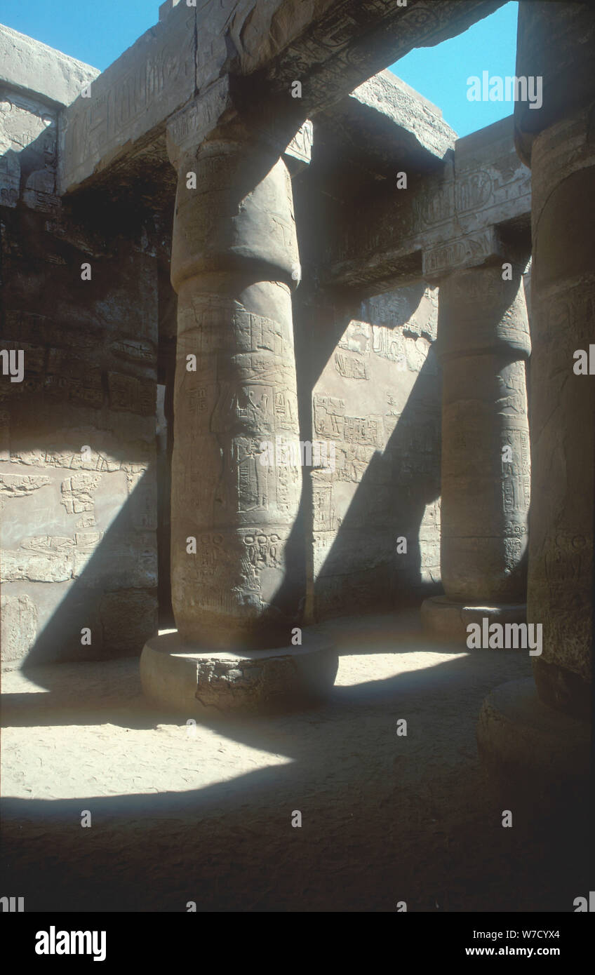 The Great Hypostyle Hall, Temple of Amun, Karnak, Egypt, 19th Dynasty, c13th century BC. Artist: Unknown Stock Photo