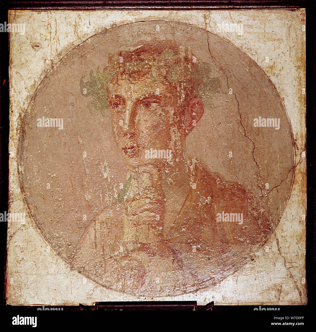 Roman portrait painting of a young man, Pompeii, Italy. Artist: Unknown Stock Photo