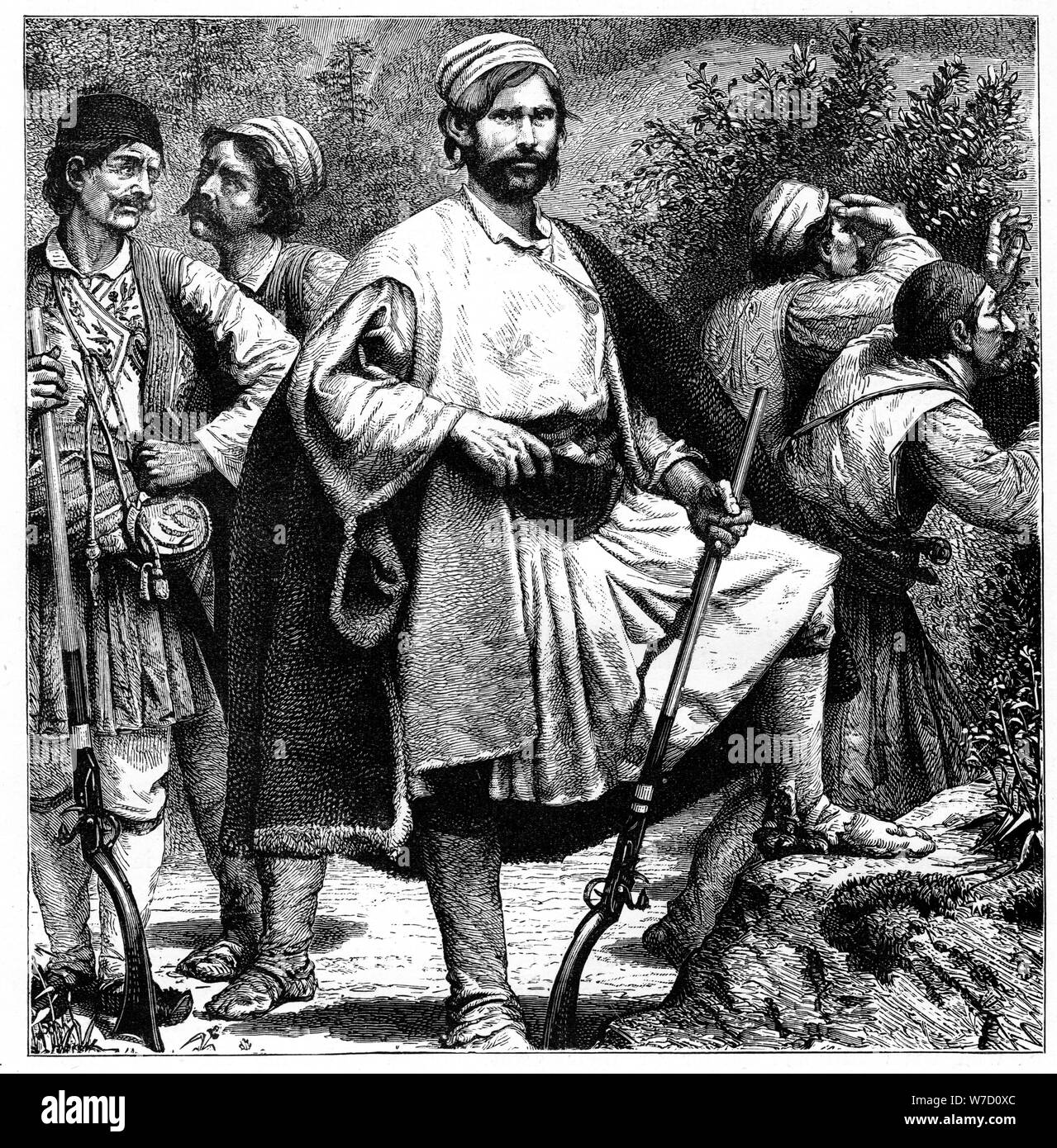 'Greek brigands', c1890. Artist: Unknown Stock Photo