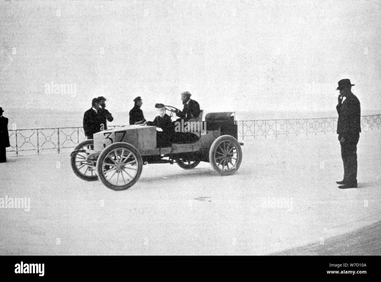 Hubert le Blon, in his Gardner-Serpollet steam car, Nice, 1903. Artist: Unknown Stock Photo