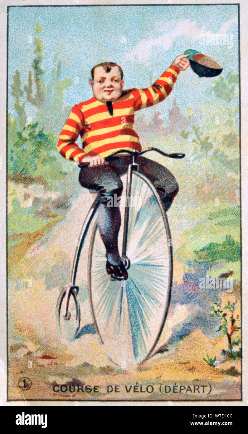 Man riding a penny farthing bicycle hi-res stock photography and images ...